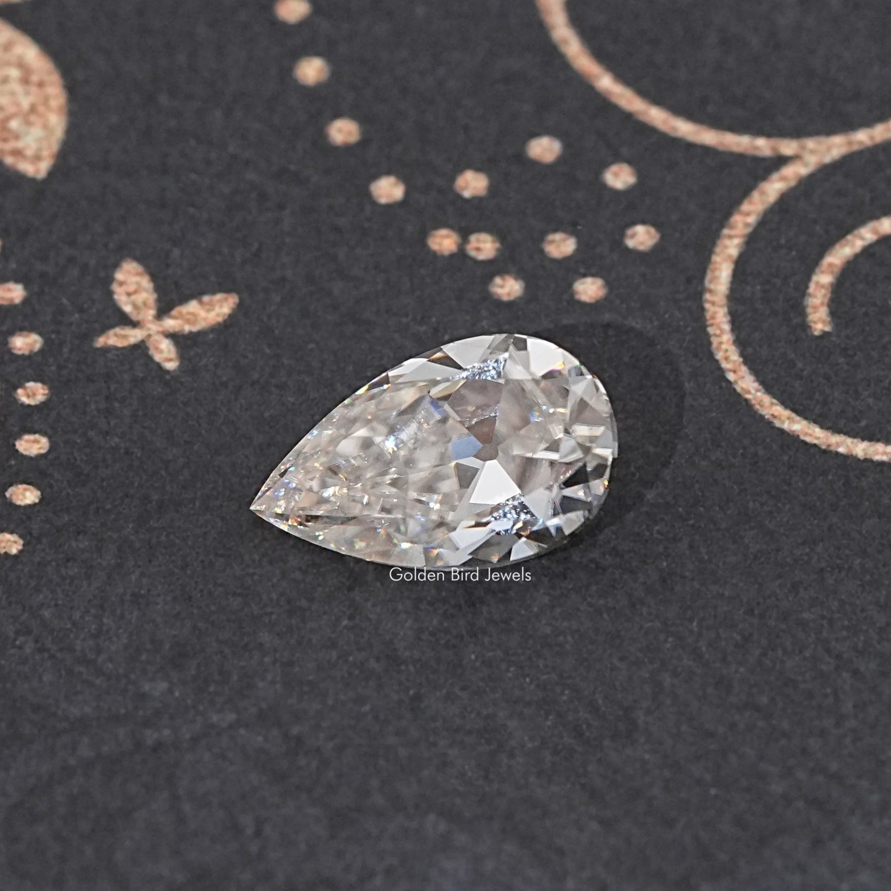 View Of Old Mine Pear Cut Loose Moissanite Stone