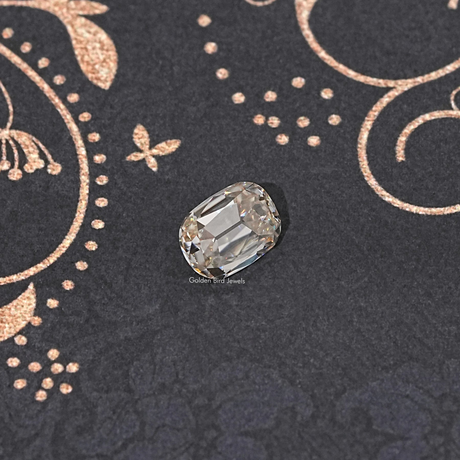 Top View of Old Mine Cushion Cut Loose Moissanite Stone