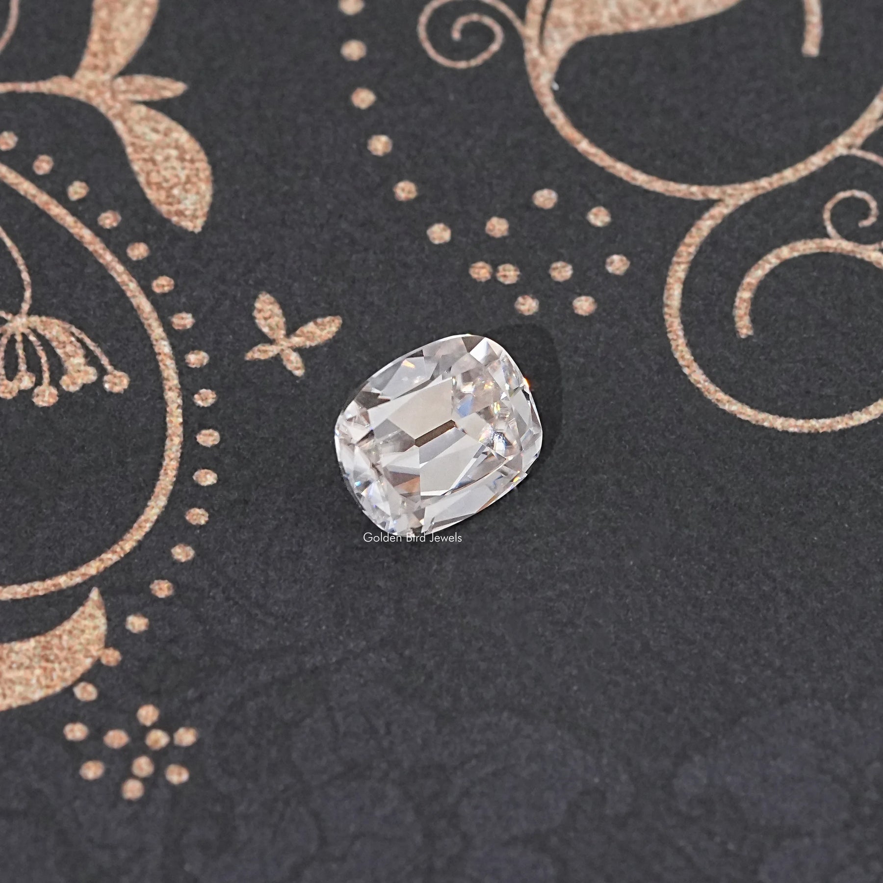 Top View of Old Mine Cushion Cut Loose Moissanite Stone