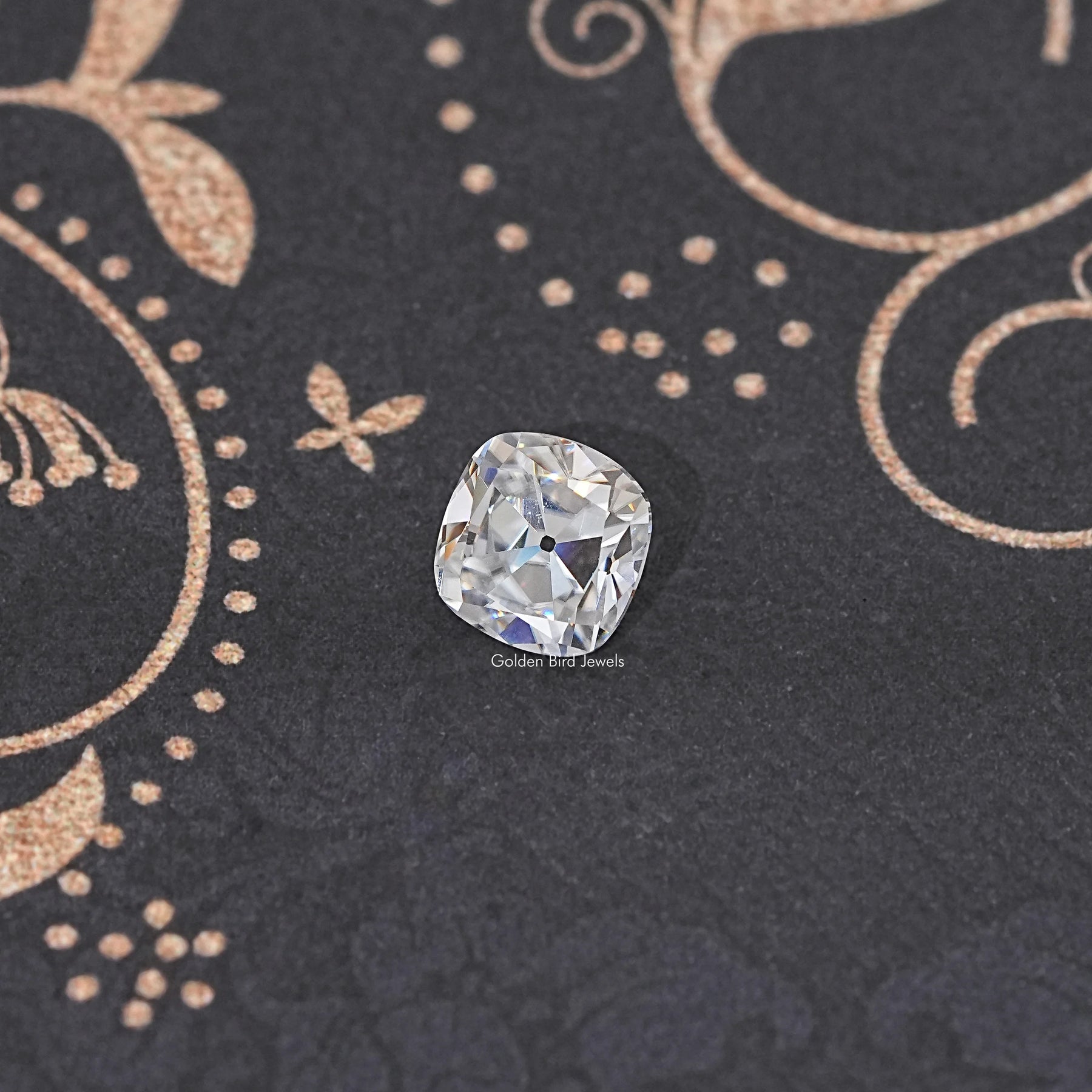 Top View of Old Mine Cushion Cut Loose Moissanite Stone