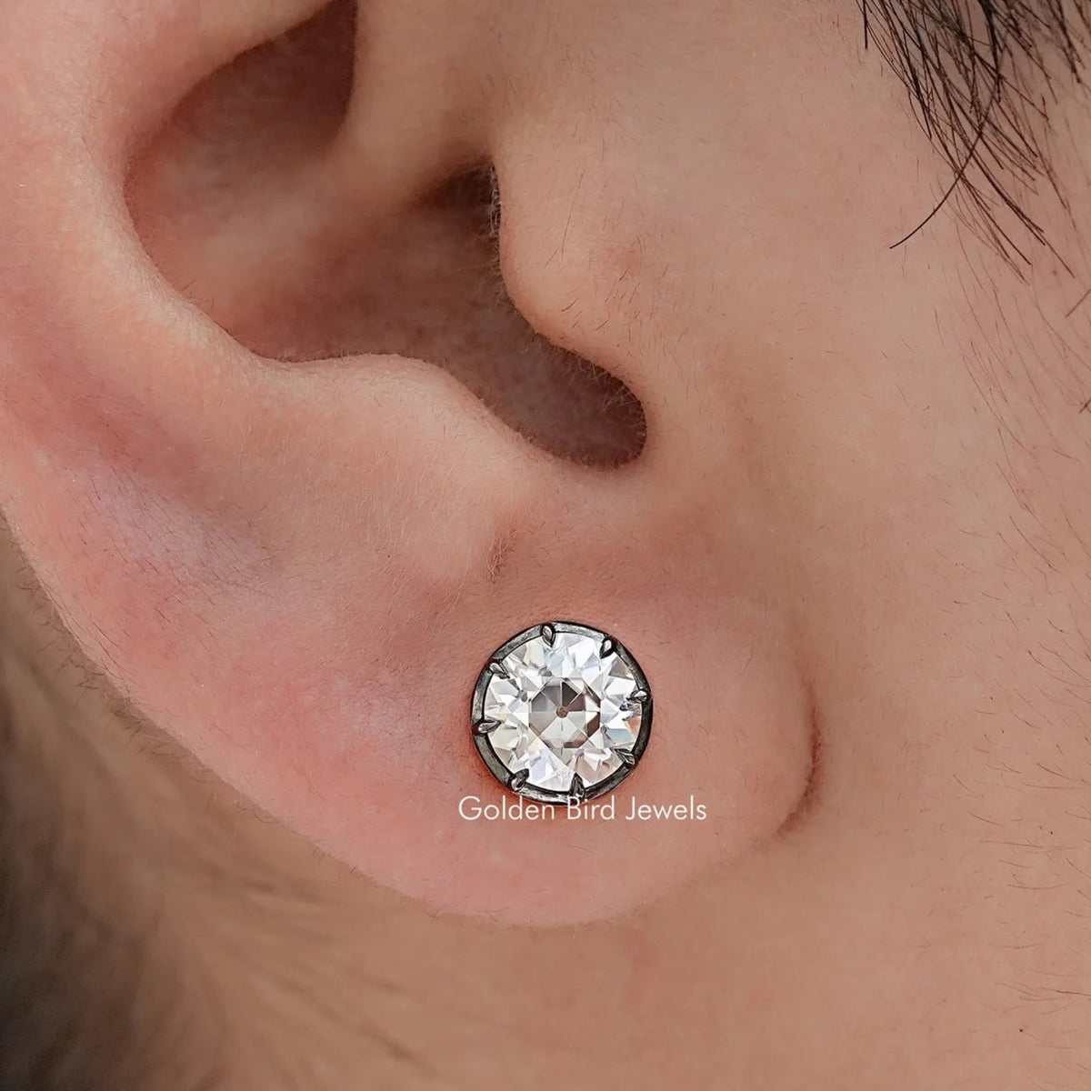 Old European Cut Round Moissanite Studs