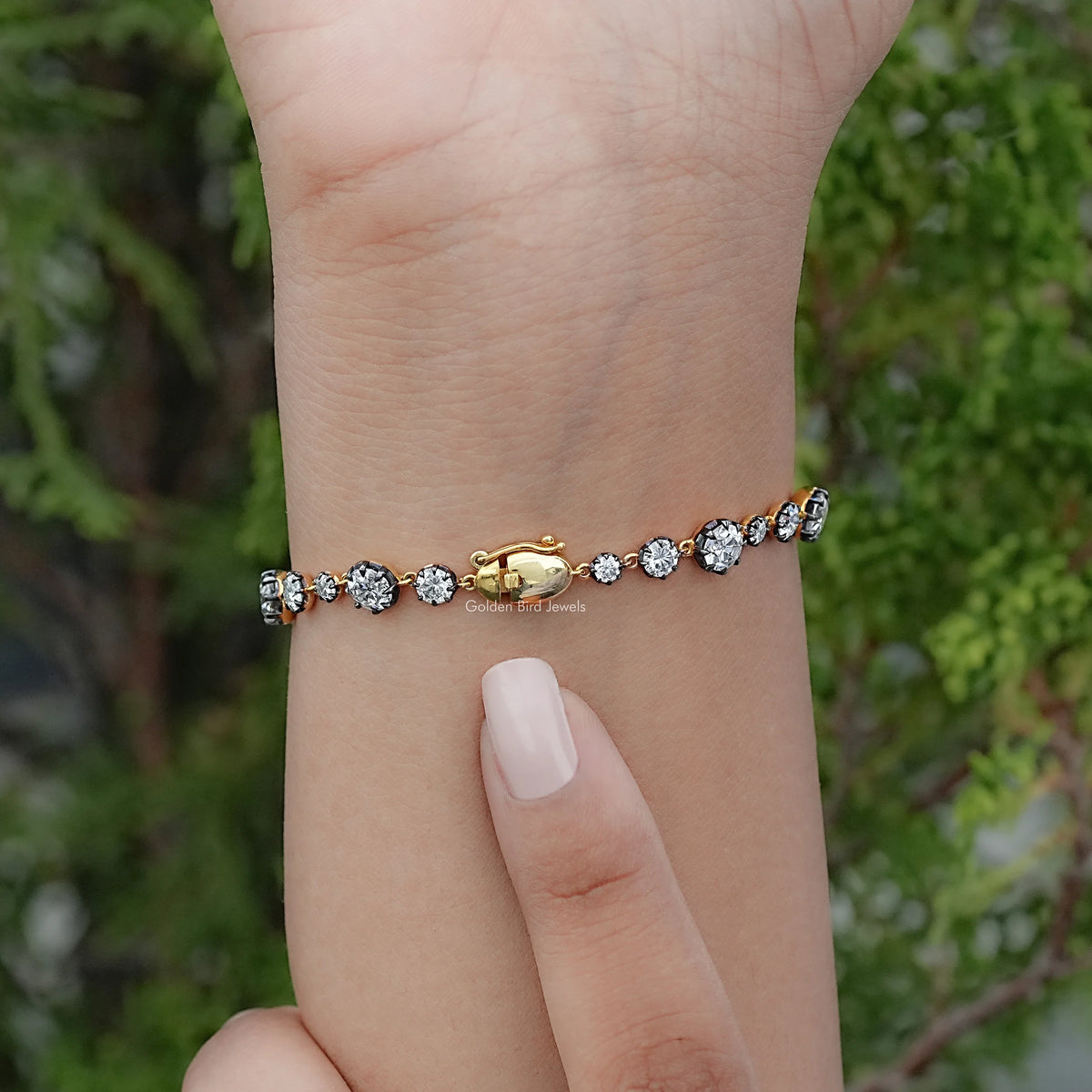 Old European Round Moissanite Tennis Bracelet