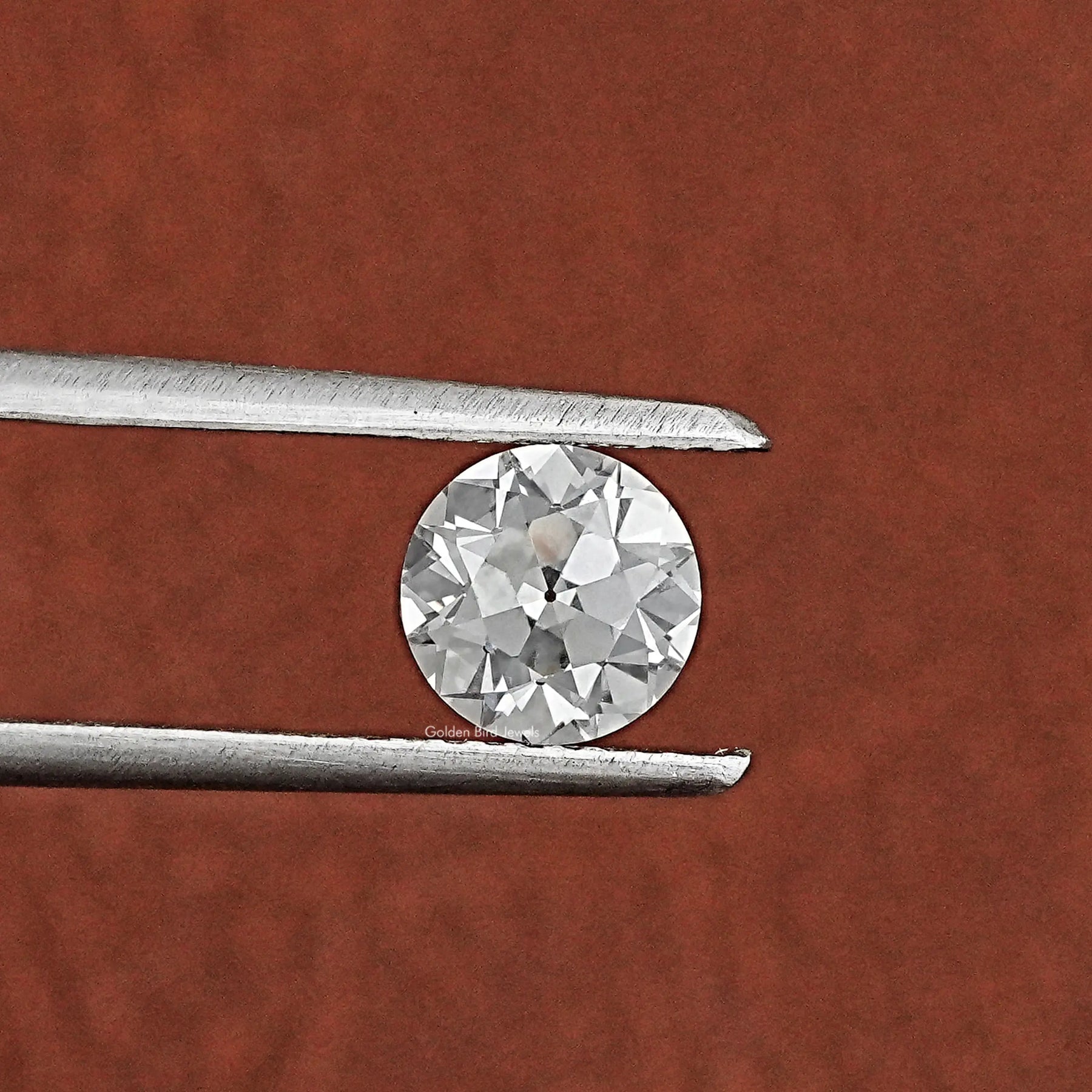 In Tweezer View Of Lab Diamond Old European Round Cut