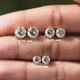 Colorless Multi Carat Weight Round Cut Moissanite Stud Earrings