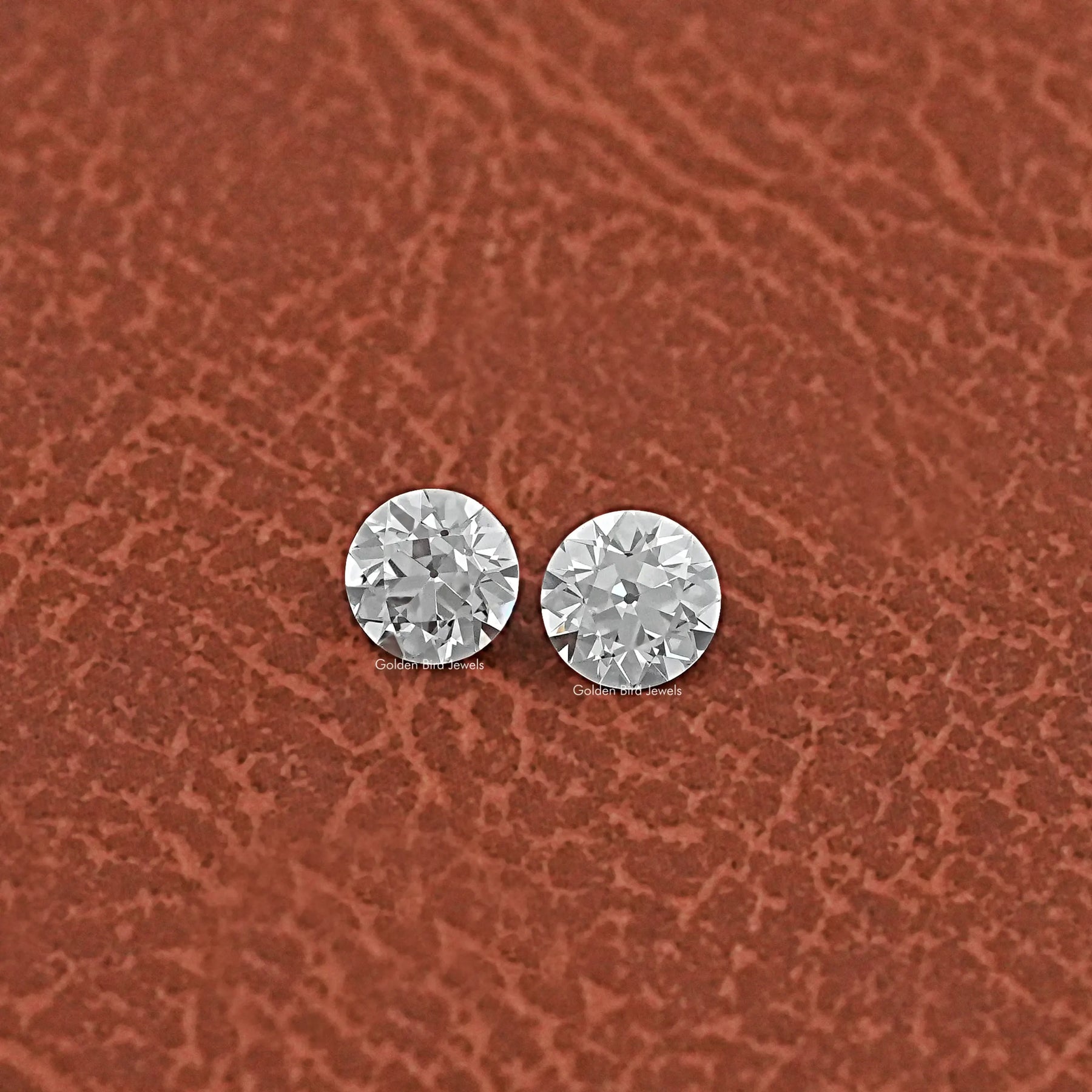 Detailed View Of Old European Round Cut Diamond Pair