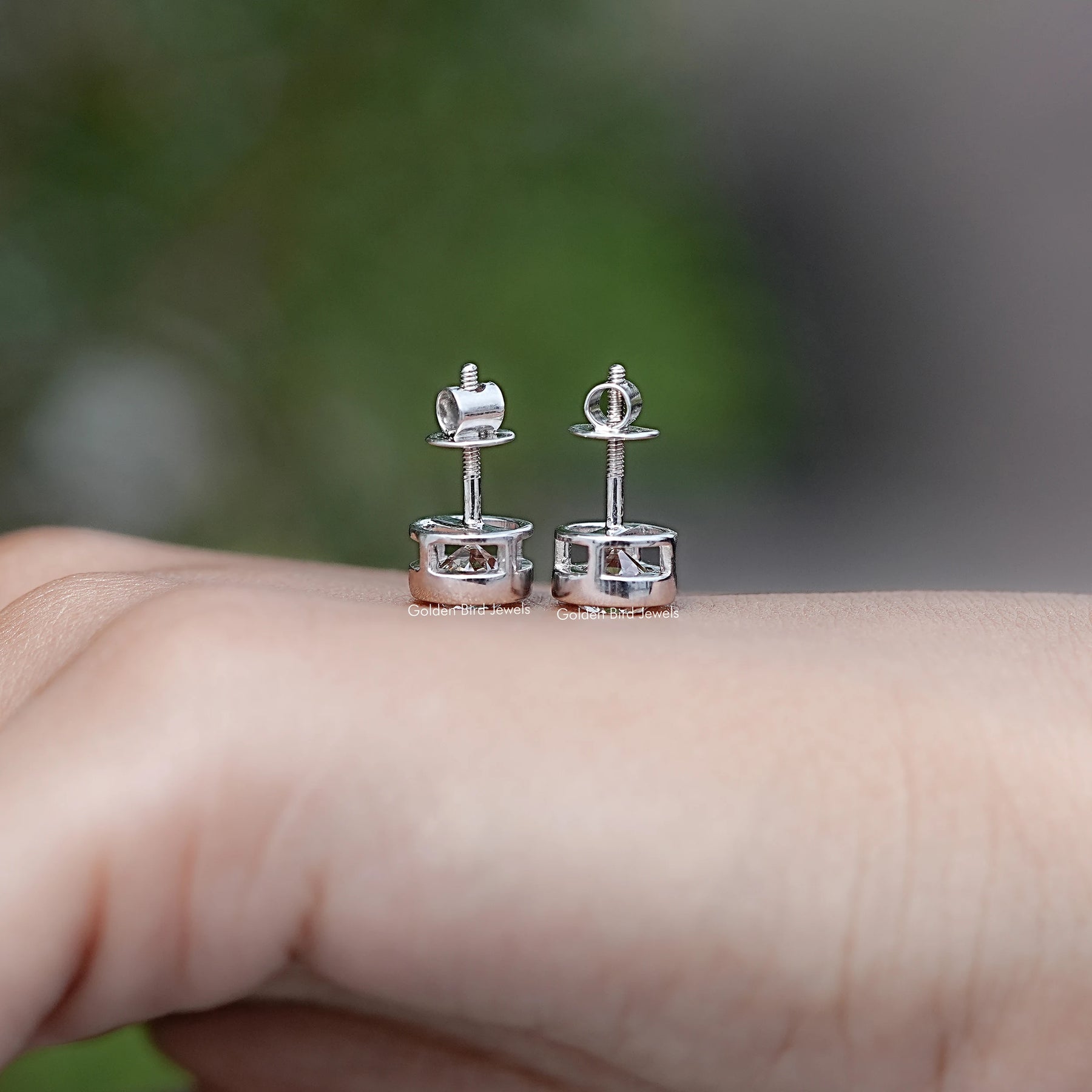 Old European Cut Round Lab Diamond Stud Earrings