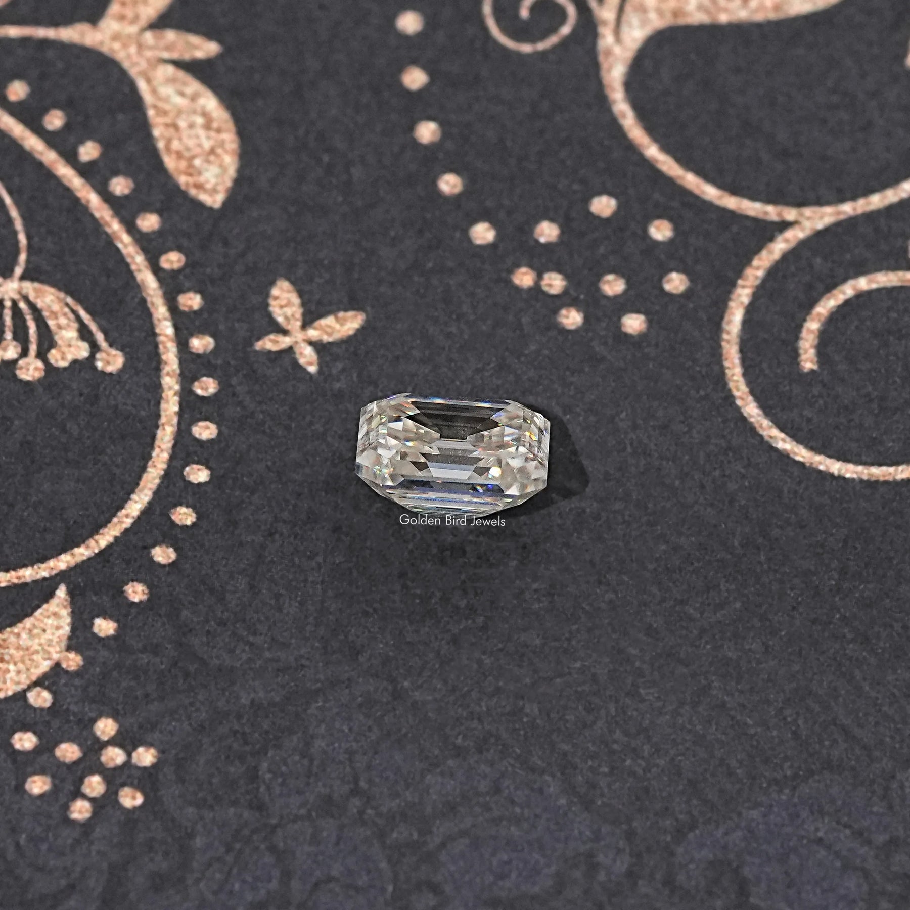 Side View Of Old Mine Asscher Cut Loose Moissanite Stone