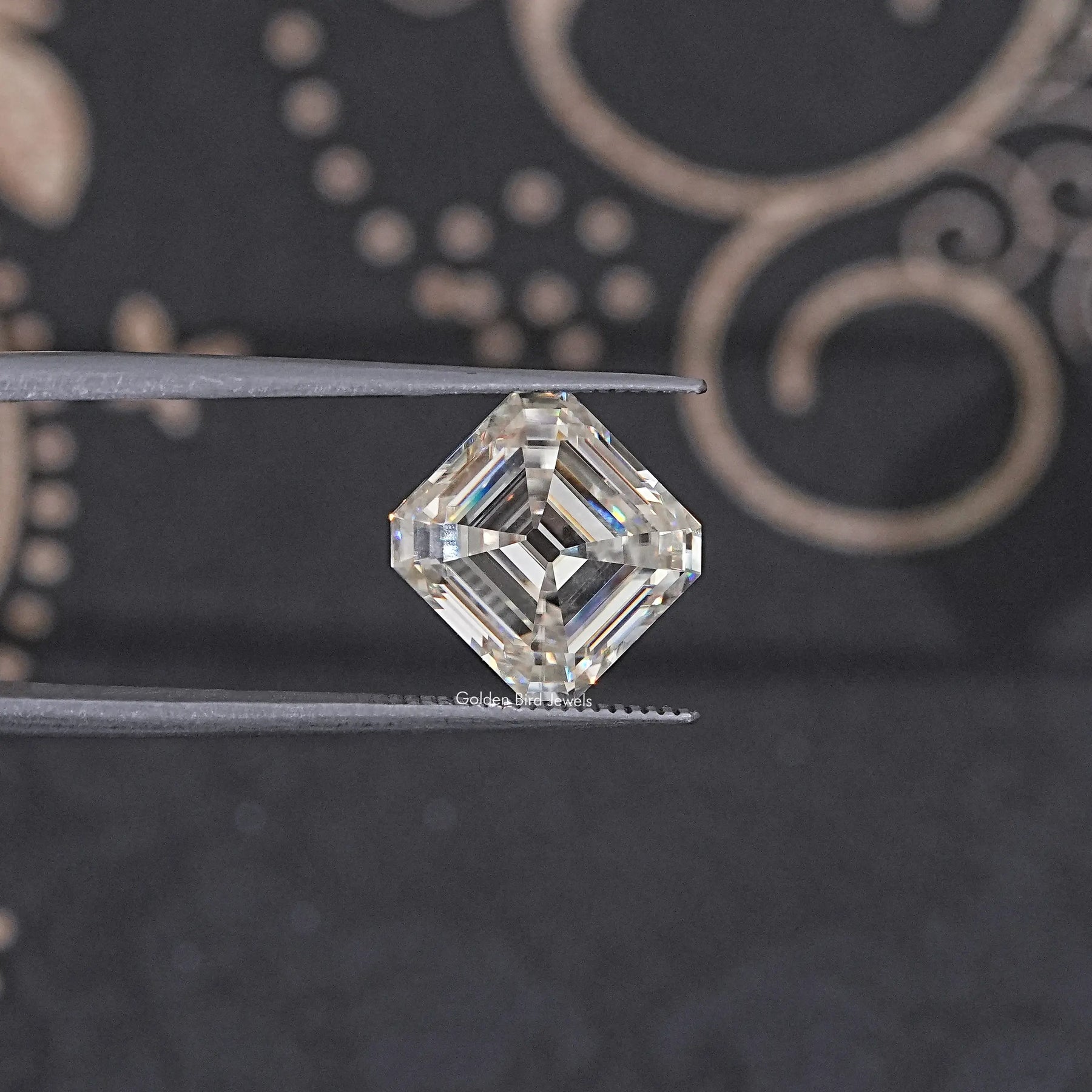 Top View of Old Mine Asscher Cut Loose Moissanite Stone