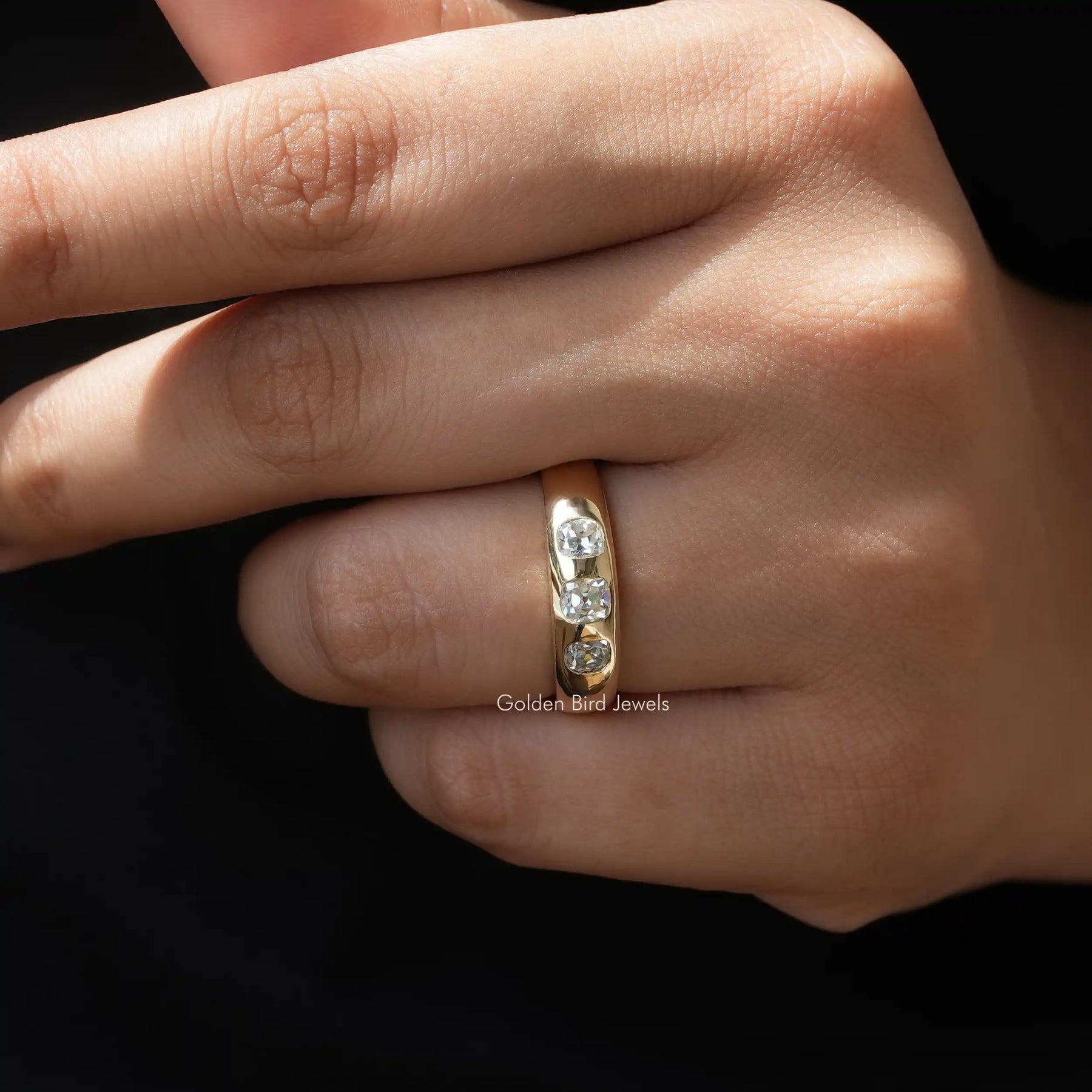 Colorless Old Mine Cushion Cut Ring