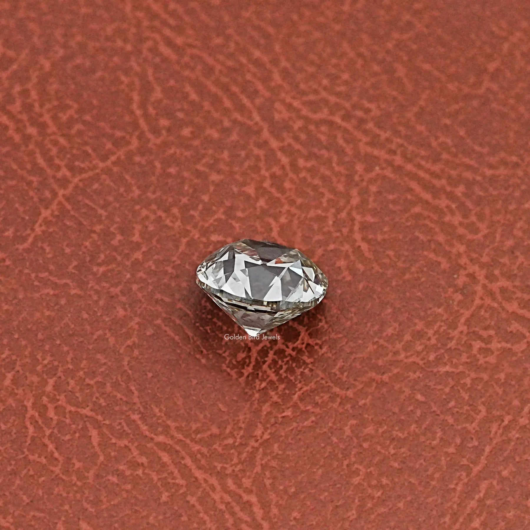 Side View of Old Cushion Cut Lab Grown Loose Diamond In White Gold