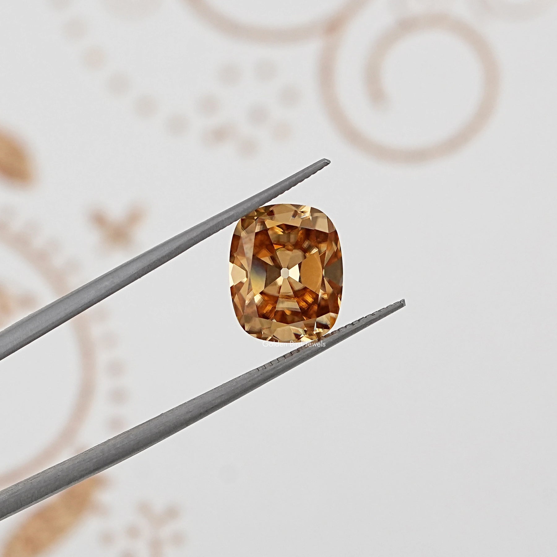 Detailed View Of Old Mine Cushion Loose Moissanite Stone