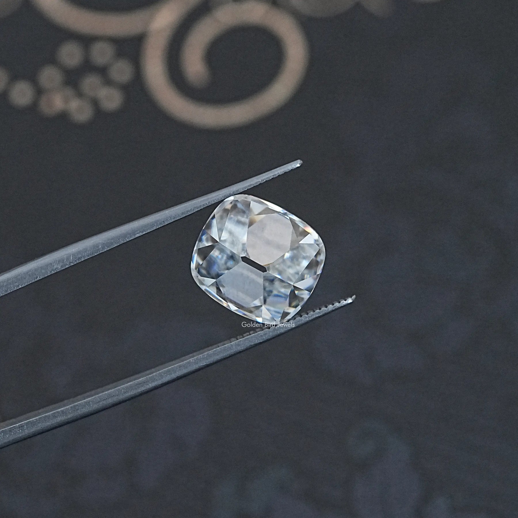 Cross View Of Cushion Cut Loose moissanite