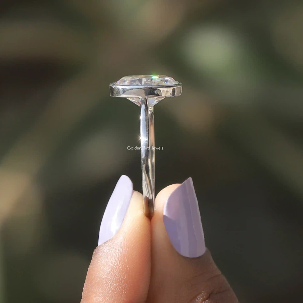 Elongated Old Mine Cushion Moissanite Ring