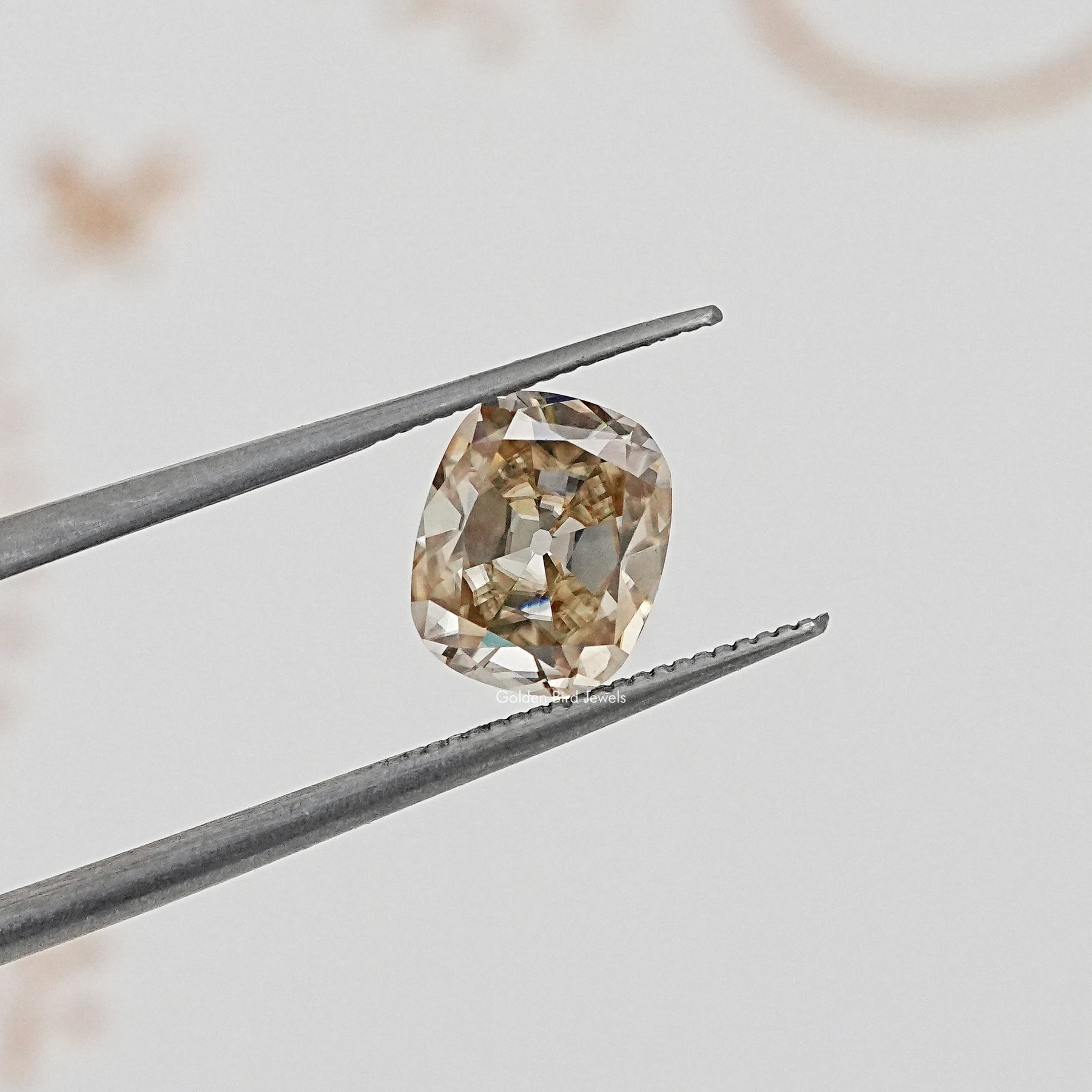 Back View Of Old Mine Cushion Cut Loose Moissanite Stone