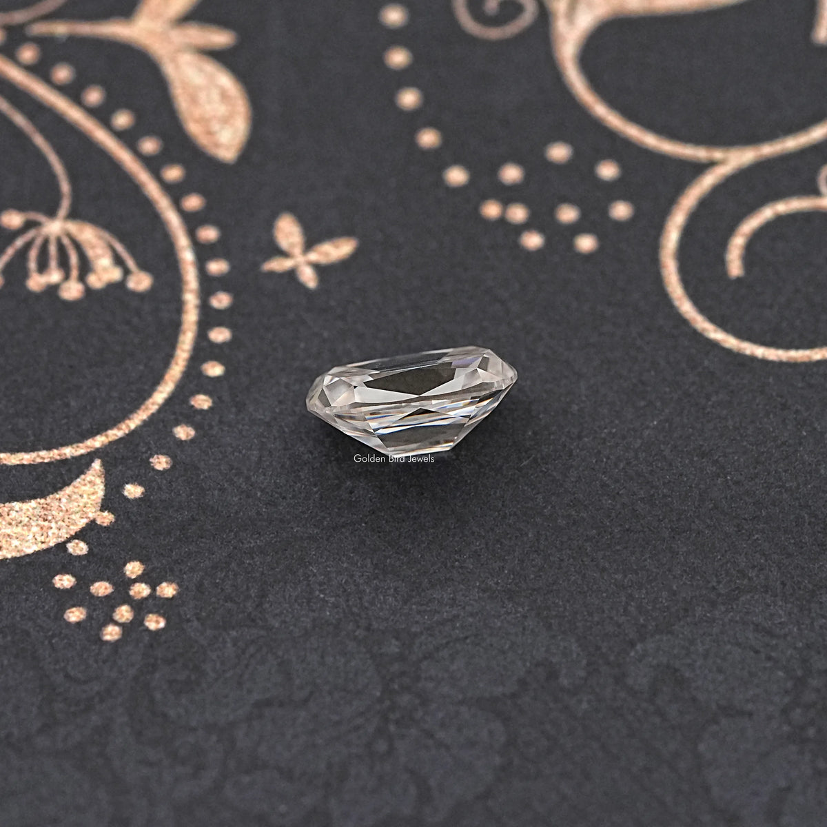 Side View of Cushion Shape Old Cut Moissanite Gemstone