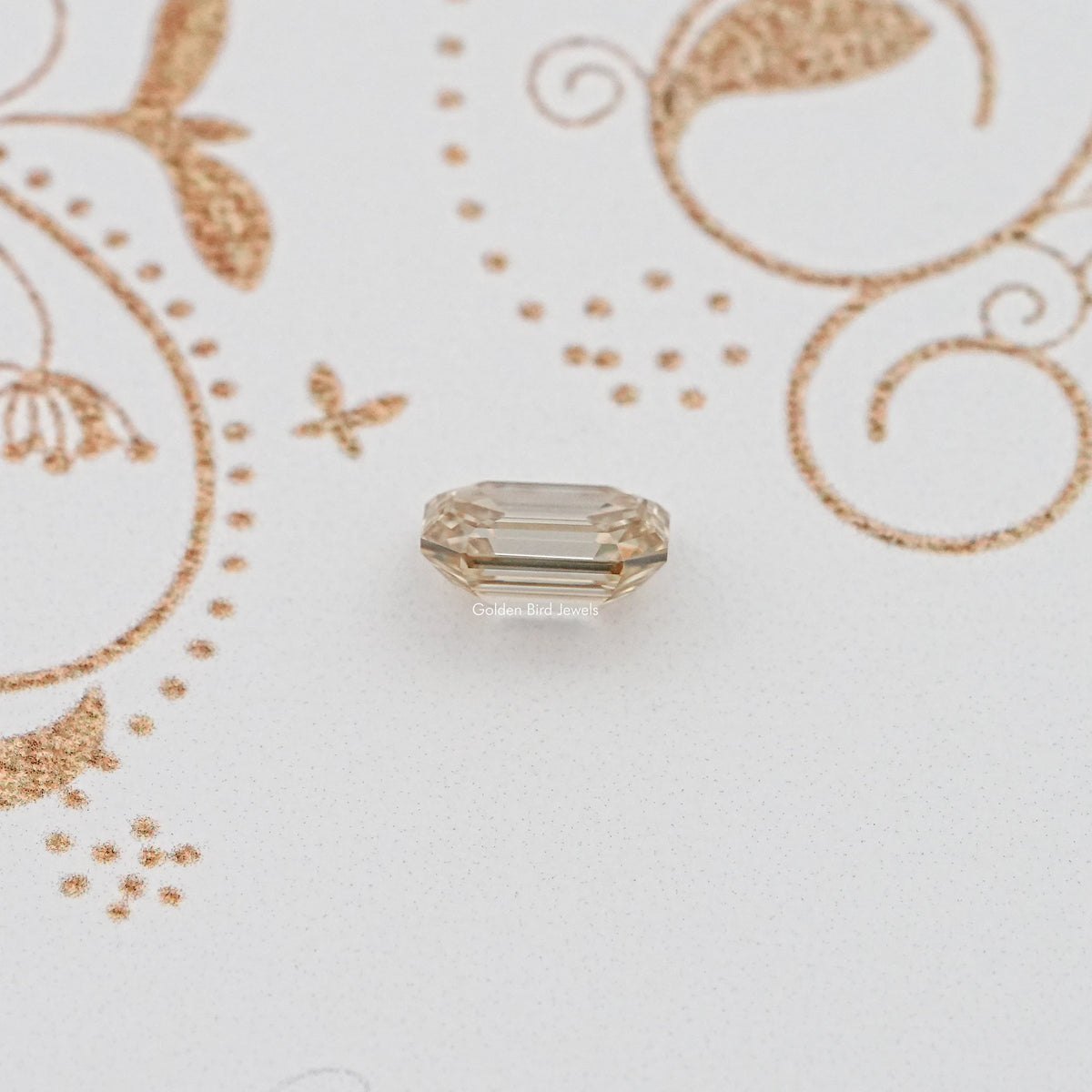 Side View Of Old Mine Emerald Cut Loose Moissanite Stone