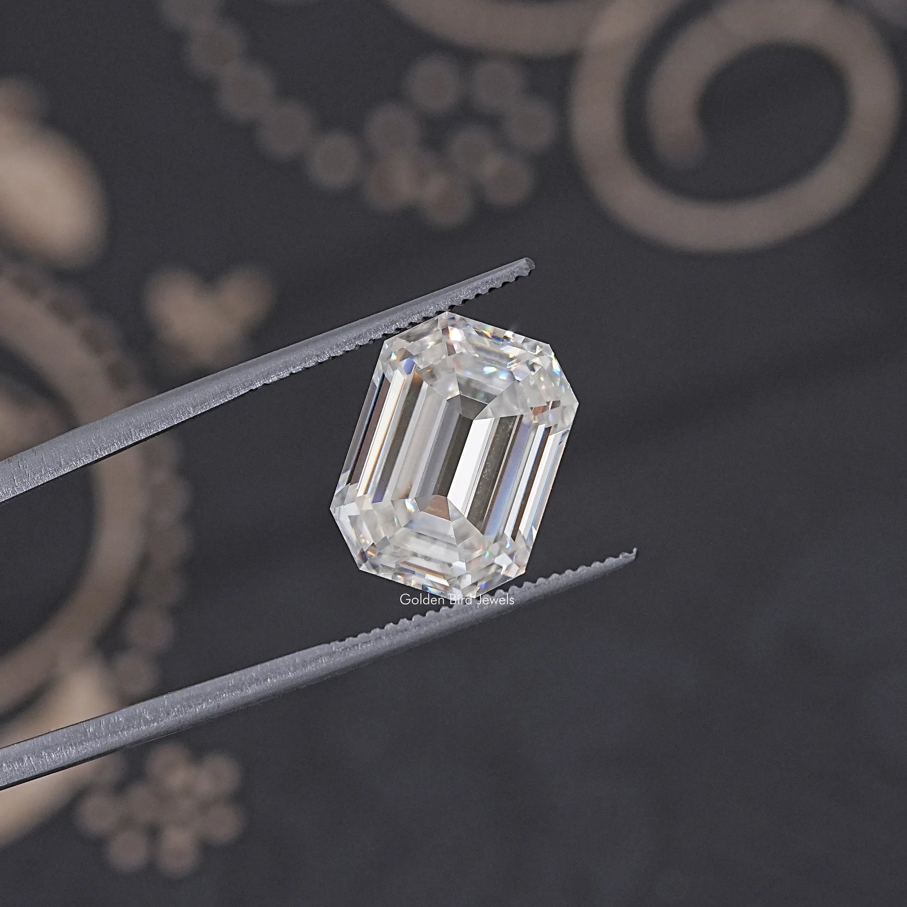 Back View Of Old Mine Pear Cut Loose Moissanite Stone