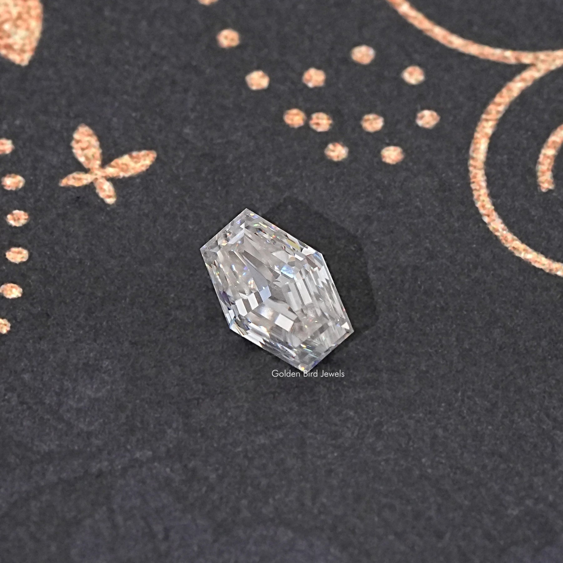 Top View of Old Mine Lozenge Cut Loose Moissanite Stone