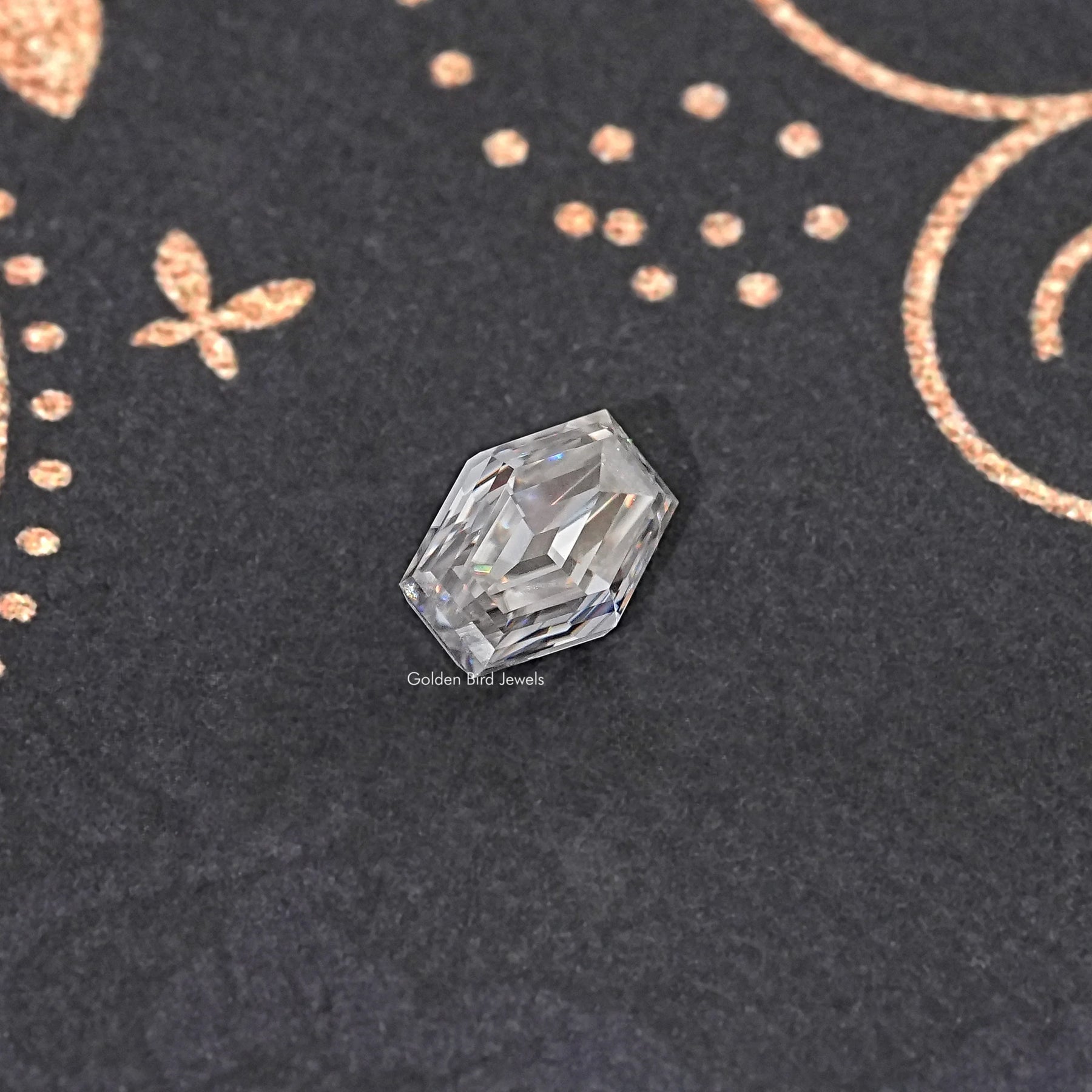 Front View Of Old Mine Lozenge Cut Loose Moissanite Stone