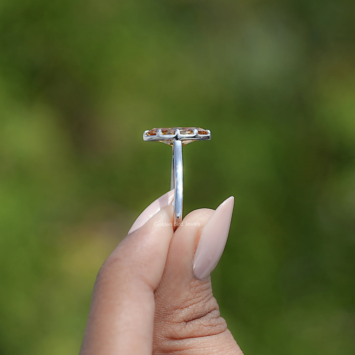 Old Mine Marquise Cut Moissanite Solitaire Ring