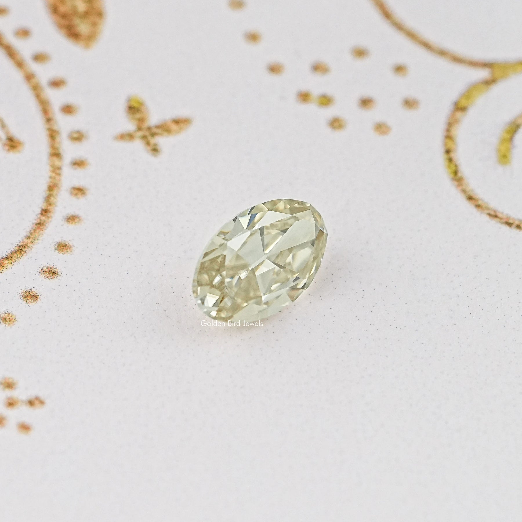 Top View of Old Mine Oval Cut Loose Moissanite Stone