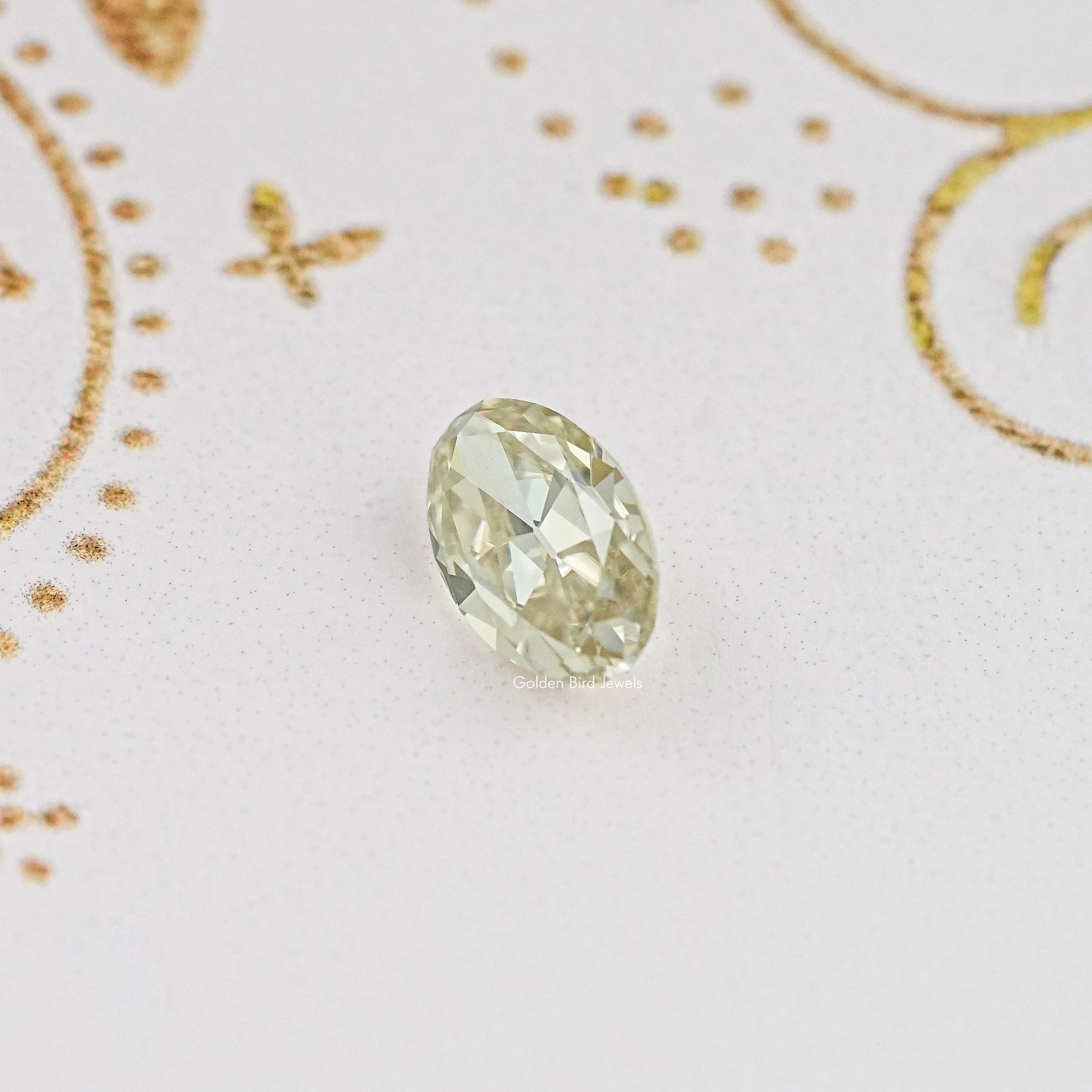 Front View Of Old Mine Oval Cut Loose Moissanite Stone