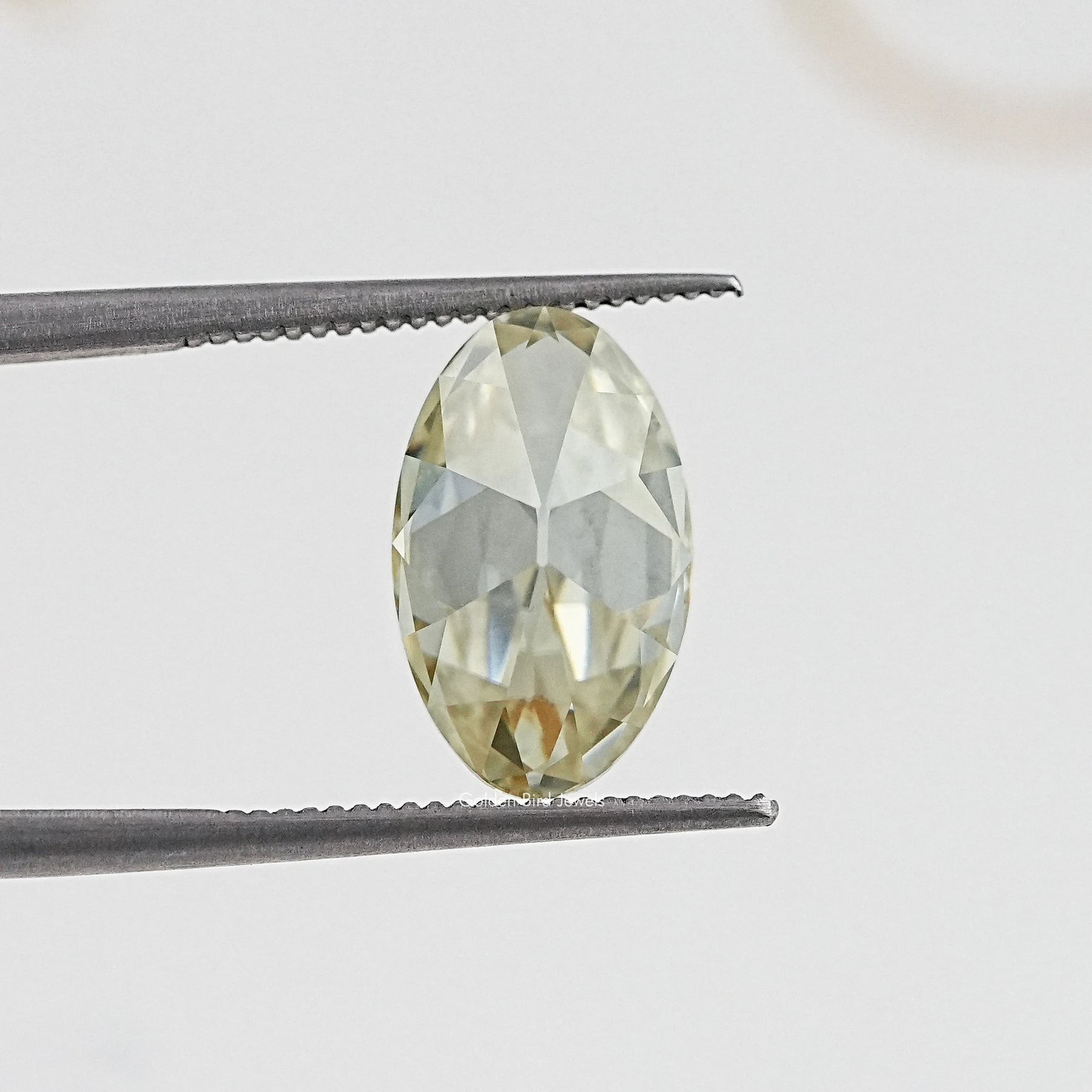 Detailed View Of Old Mine Oval Cut Loose Moissanite Stone