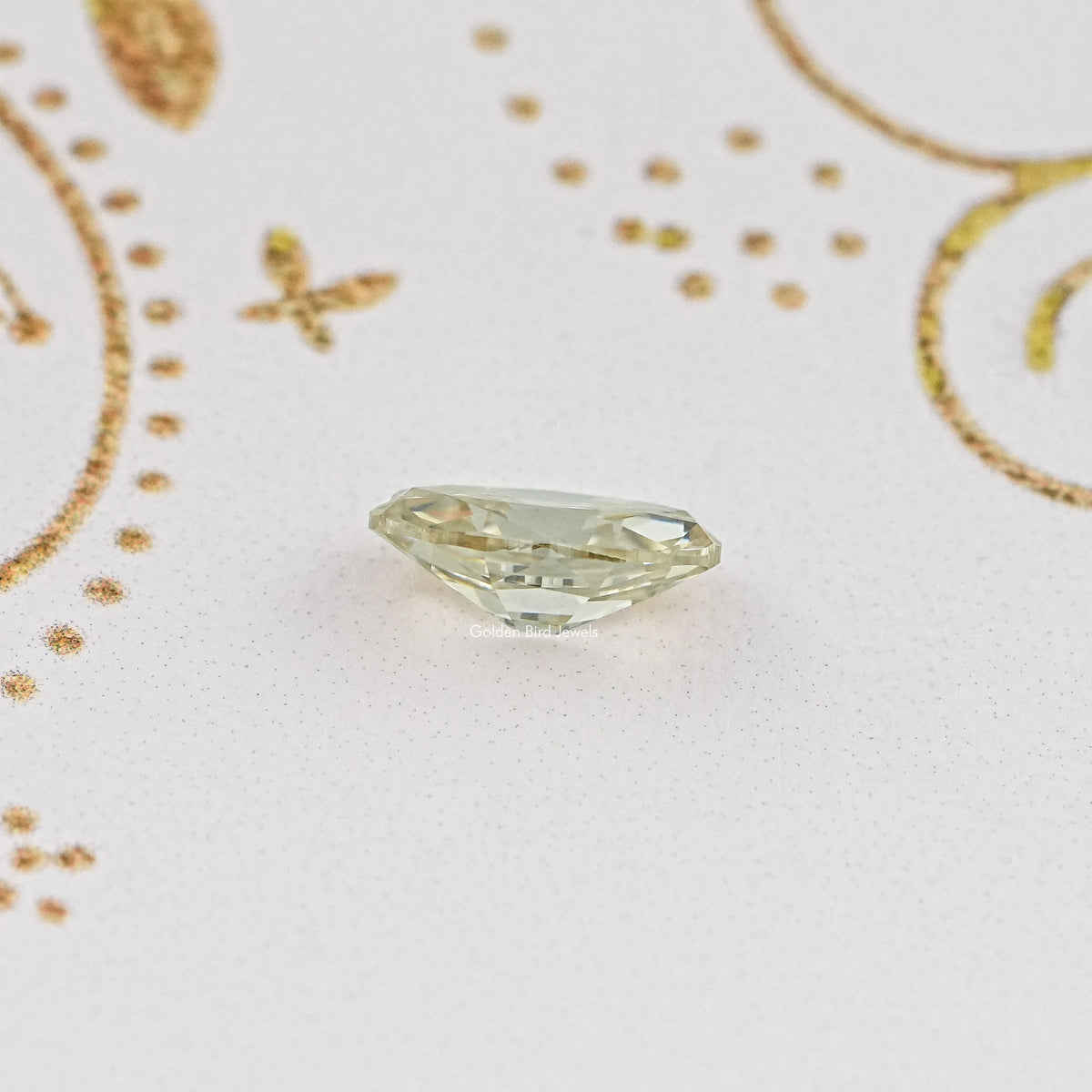 Side View Of Old Mine Oval Cut Loose Moissanite Stone
