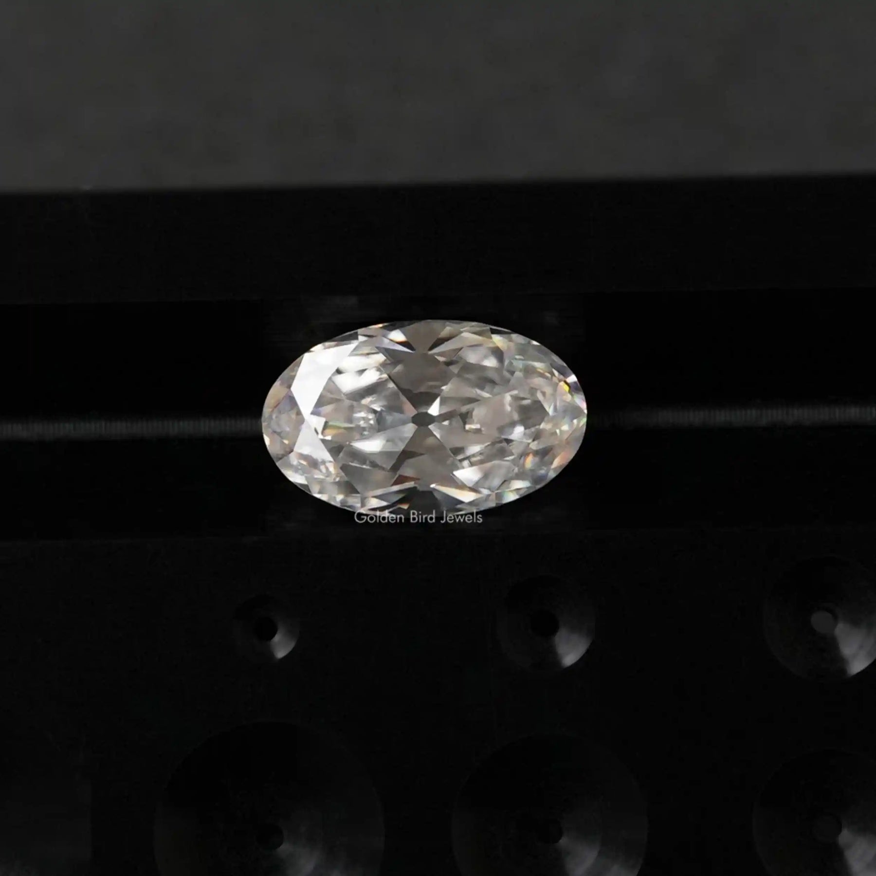 Close View Of Near Colorless Old Mine Oval Cut Loose Stone