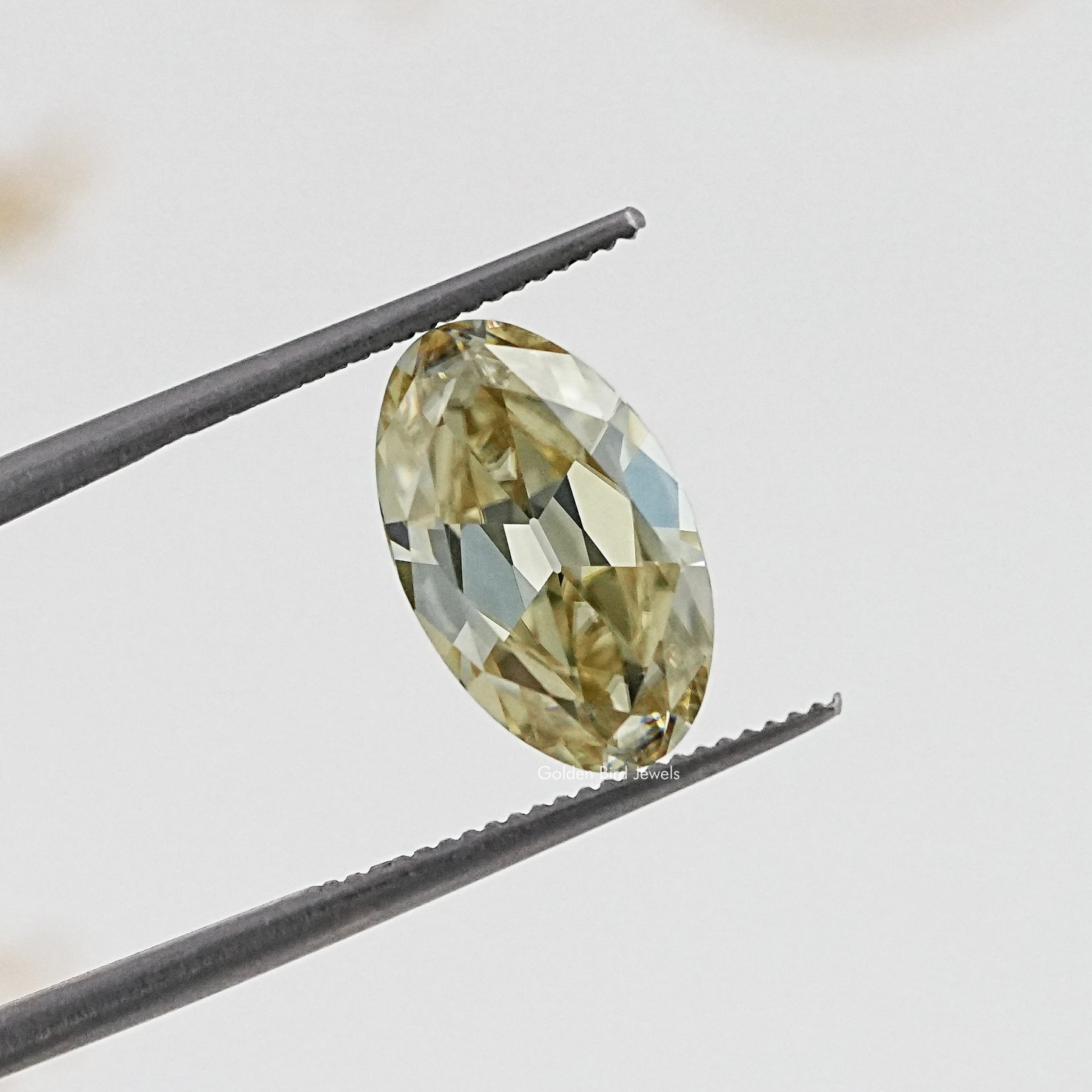 Back View Of Old Mine Oval Cut Loose Moissanite Stone