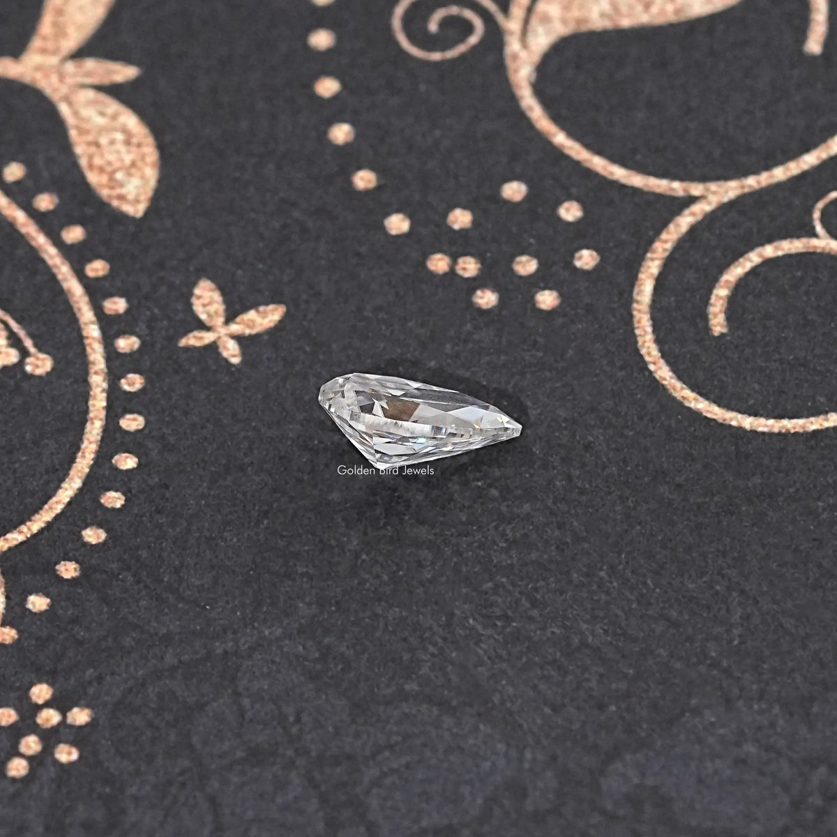 Side View Of Old Mine Pear Cut Loose Moissanite Stone