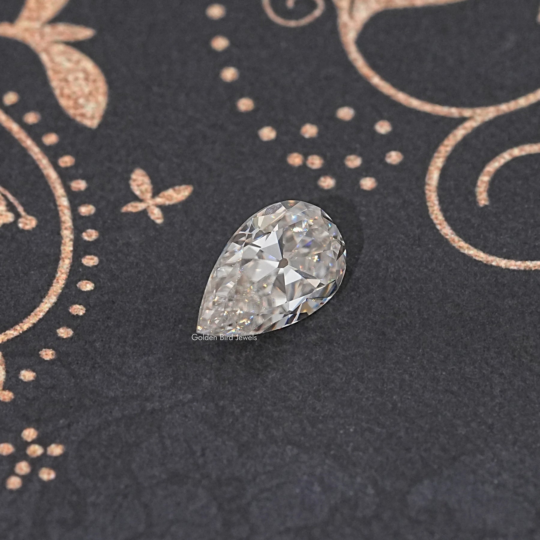 Front View Of Old Mine Pear Cut Loose Moissanite Stone