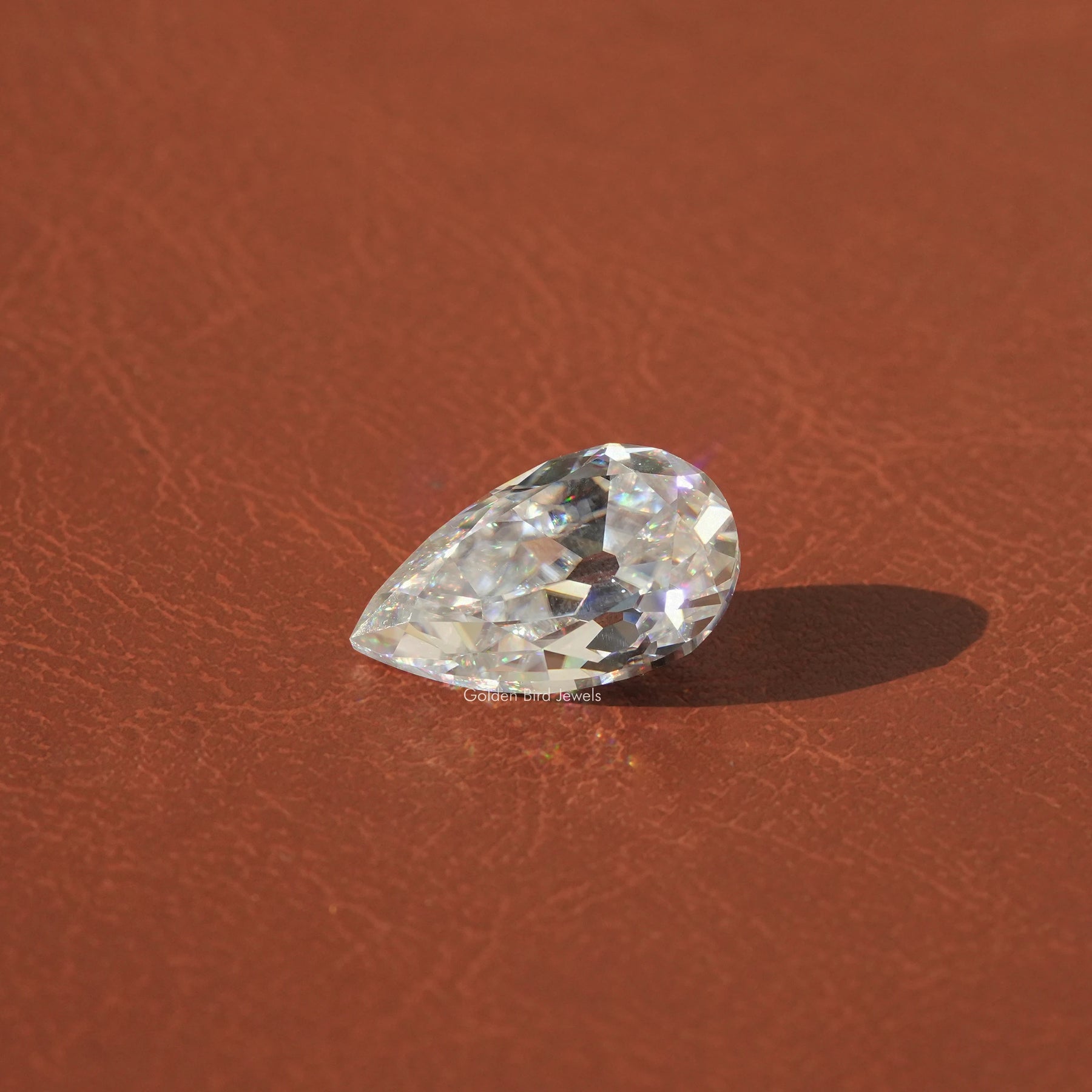 Side View Of Pear Shaped Loose Moissanite