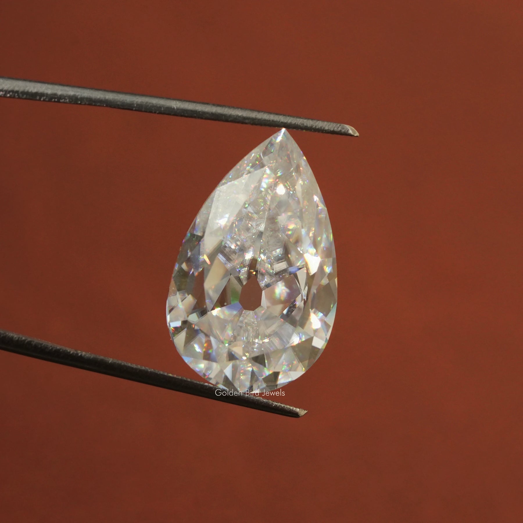 View Of Moissanite Old Mine Pear Cut Stone