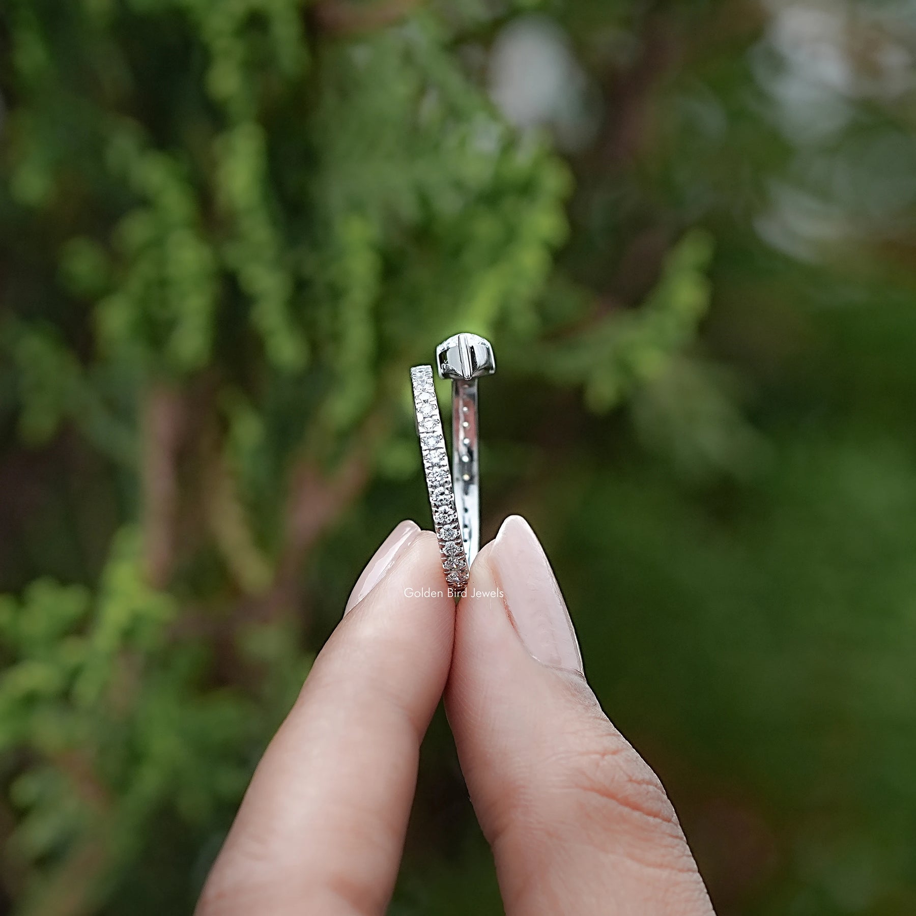 Pear And Round Cut Lab Diamond Open Cuff Band