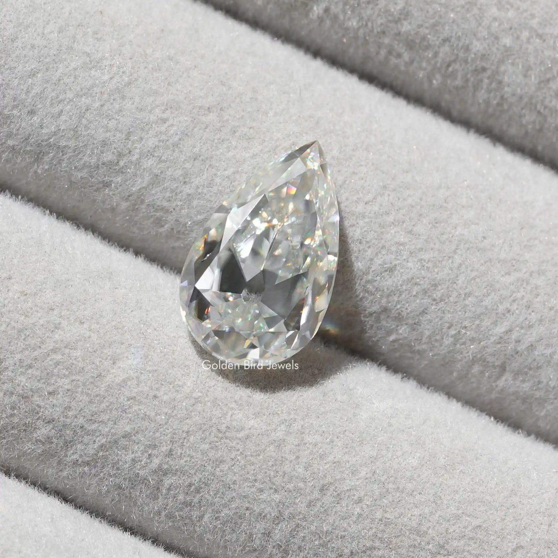 Detailed View Of Near Colorless Pear Shaped Loose Stone