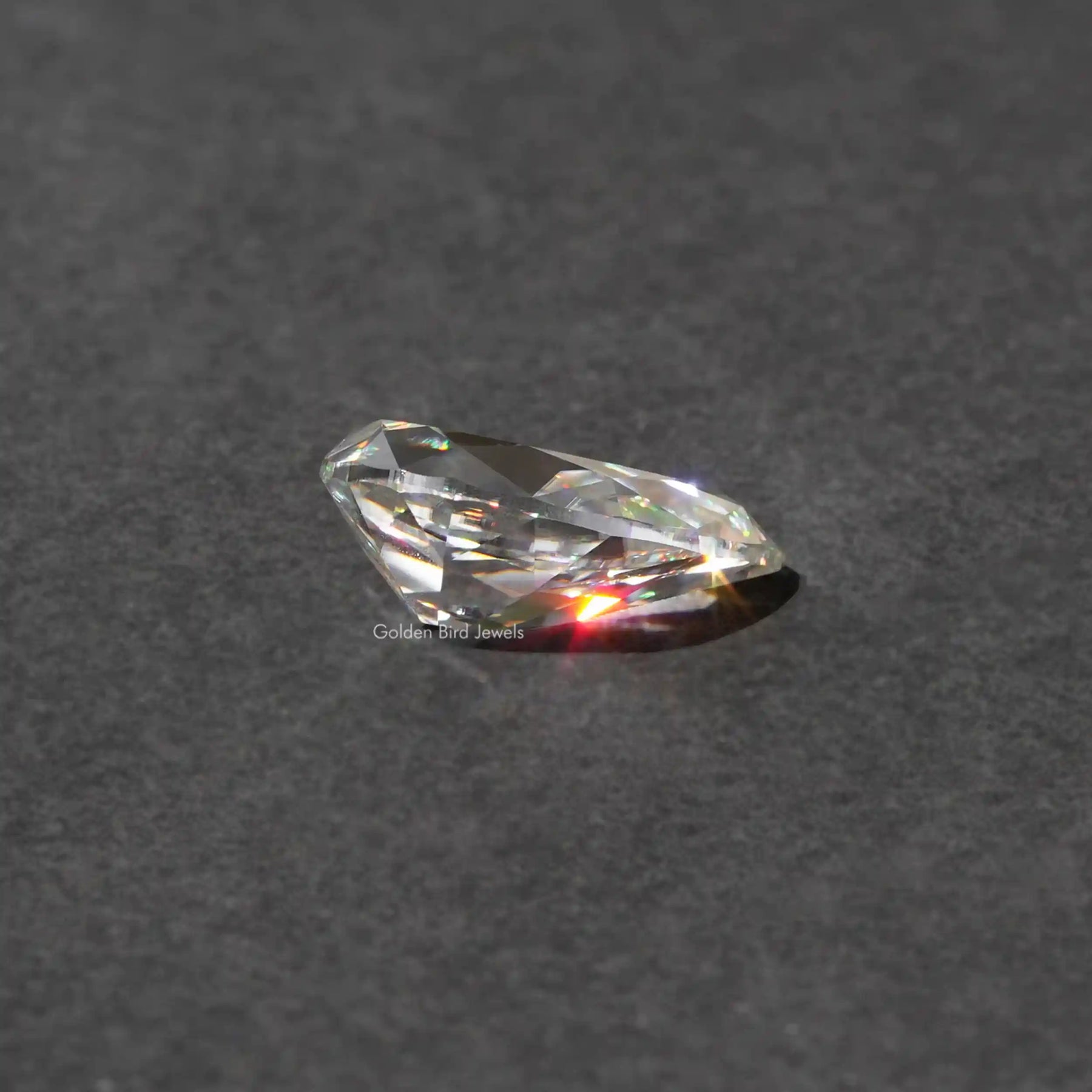 Side View Of Pear Shaped Loose Moissanite Stone