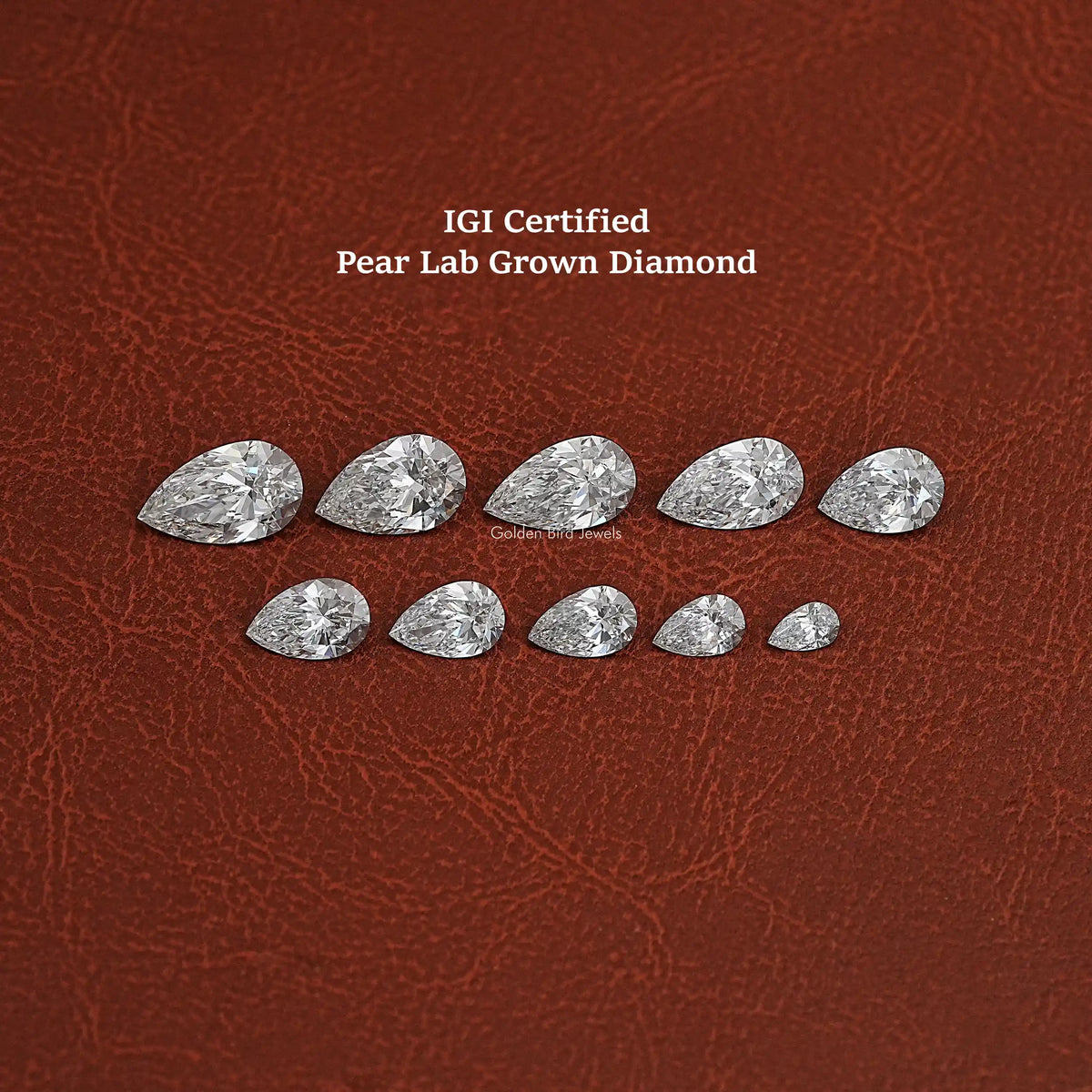 View Of Pear Shaped Lab Grown Diamond In White