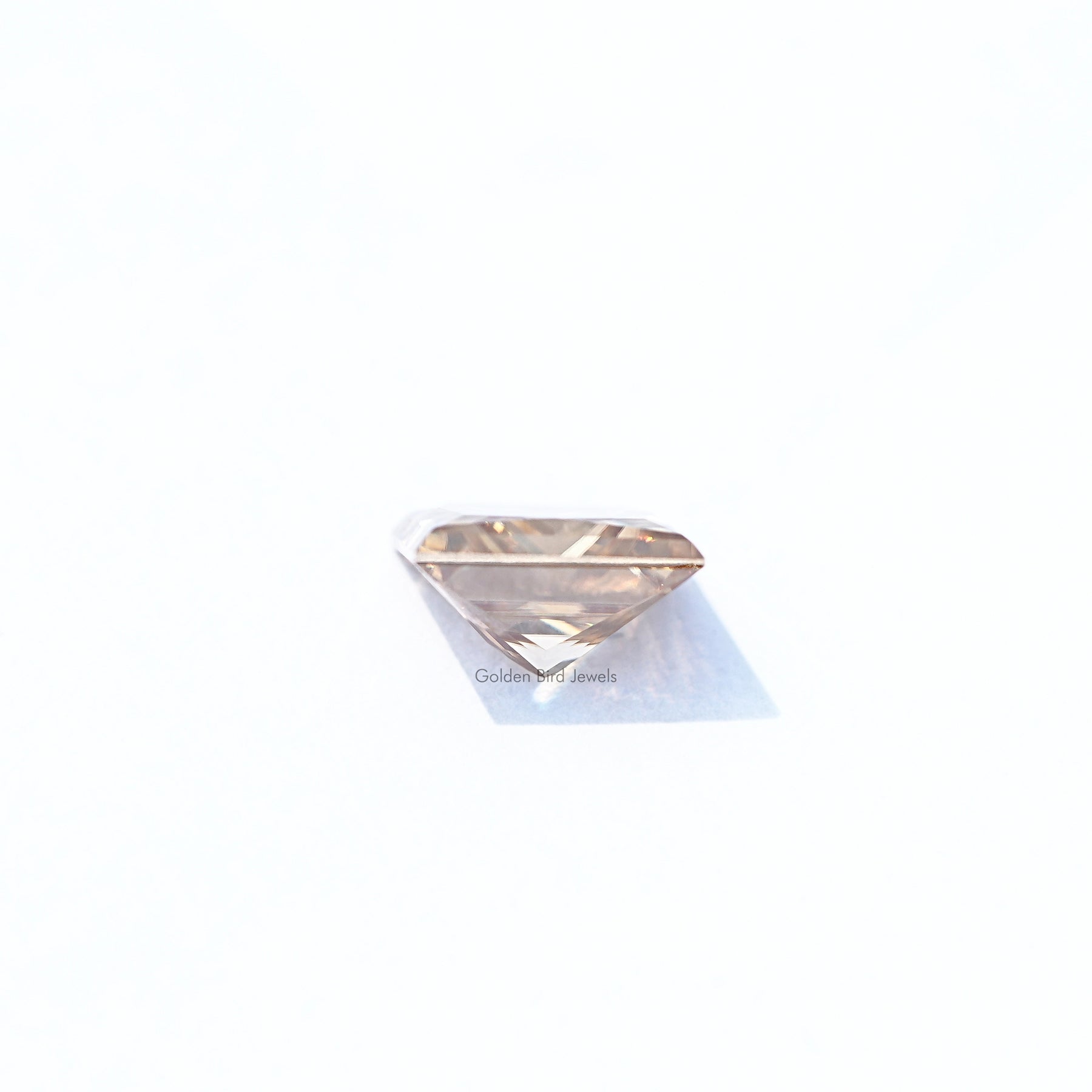 Side View OF Orange Princess Cut Loose Moissanite