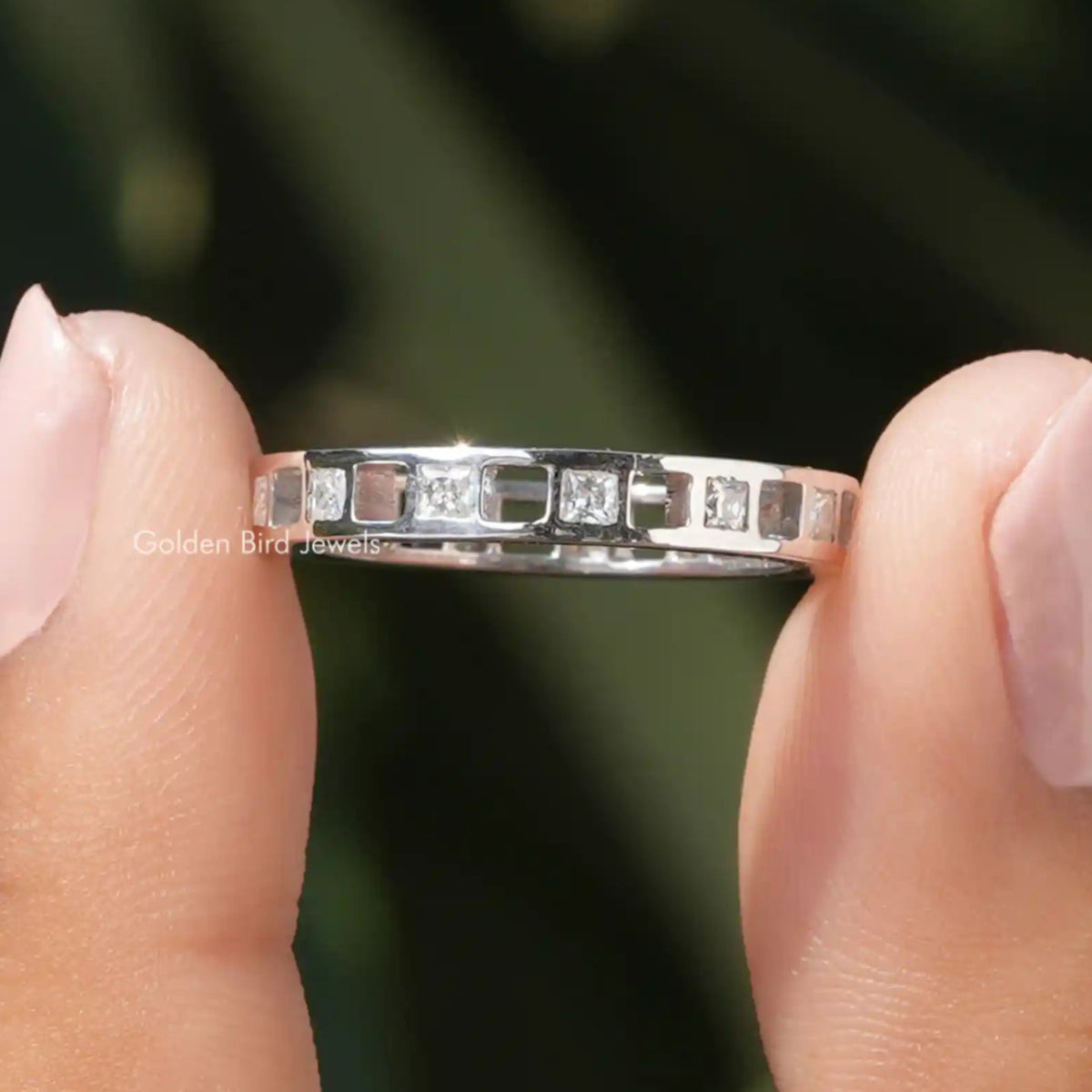Princess Cut Moissanite Eternity Band