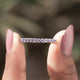 Front view of Purple Amesthyst Round Gemstone Half Eternity Band