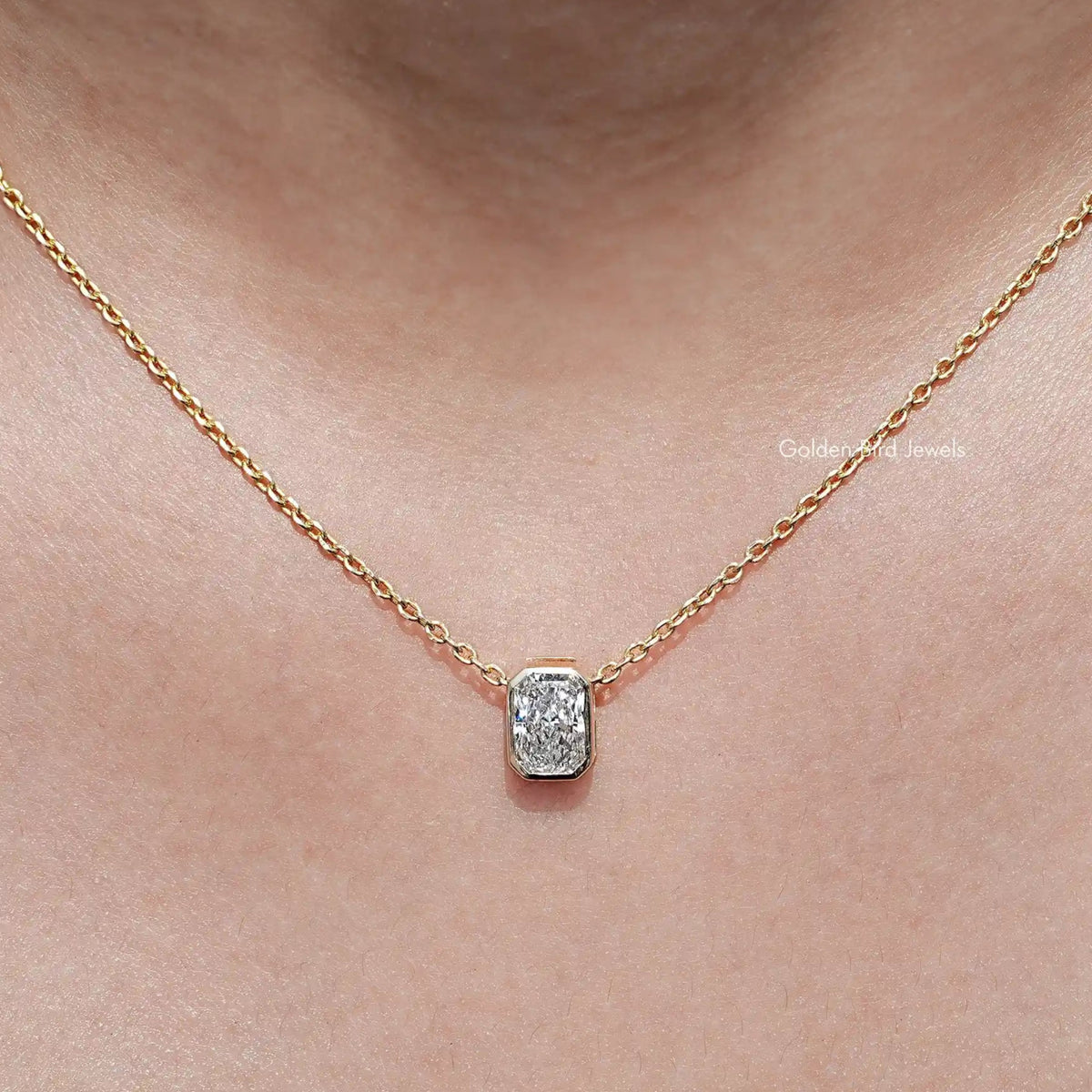 Radiant Cut Lab Diamond Solitaire Pendant