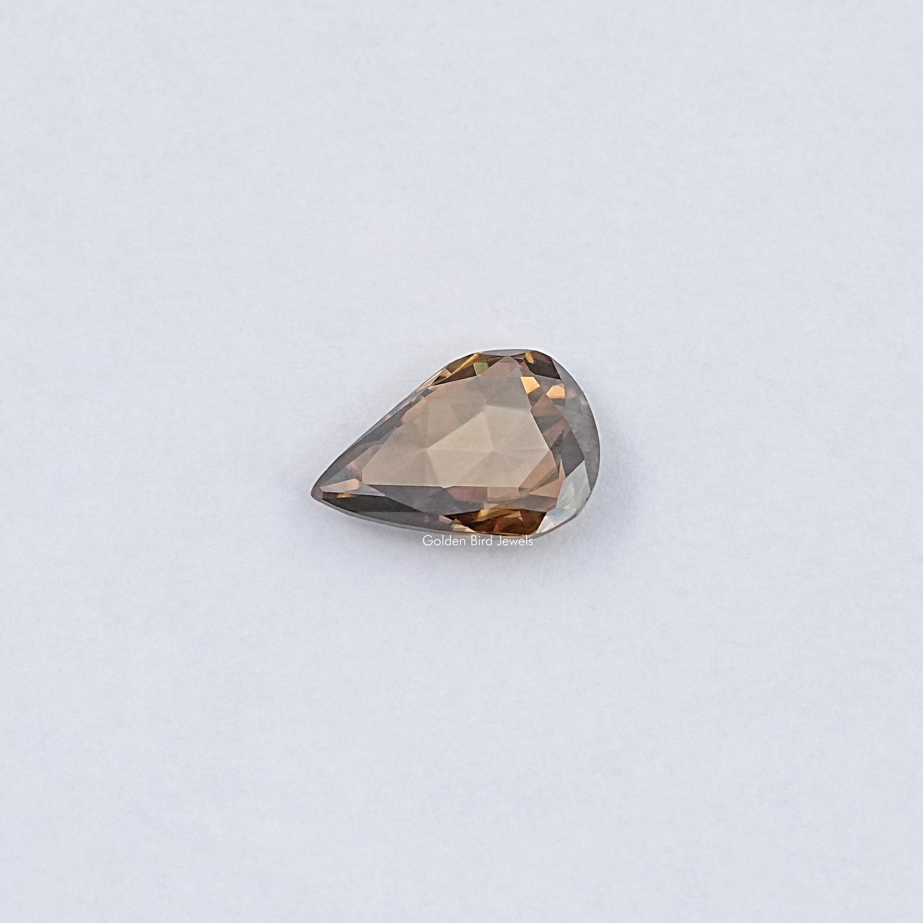 View Of Rose Cut Pear Loose Moissanite