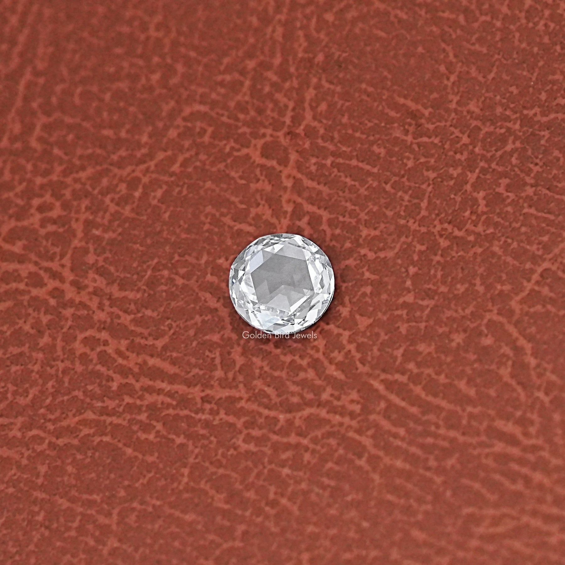 View of Rose Cut Round Lab Grown Loose Diamond In White