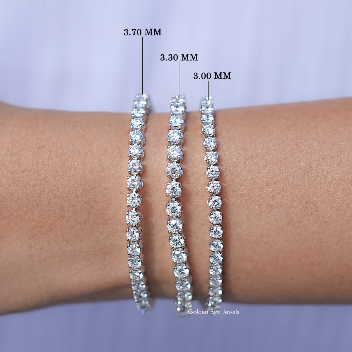 View Of Round Shaped CVD Diamond Bridal Bracelet