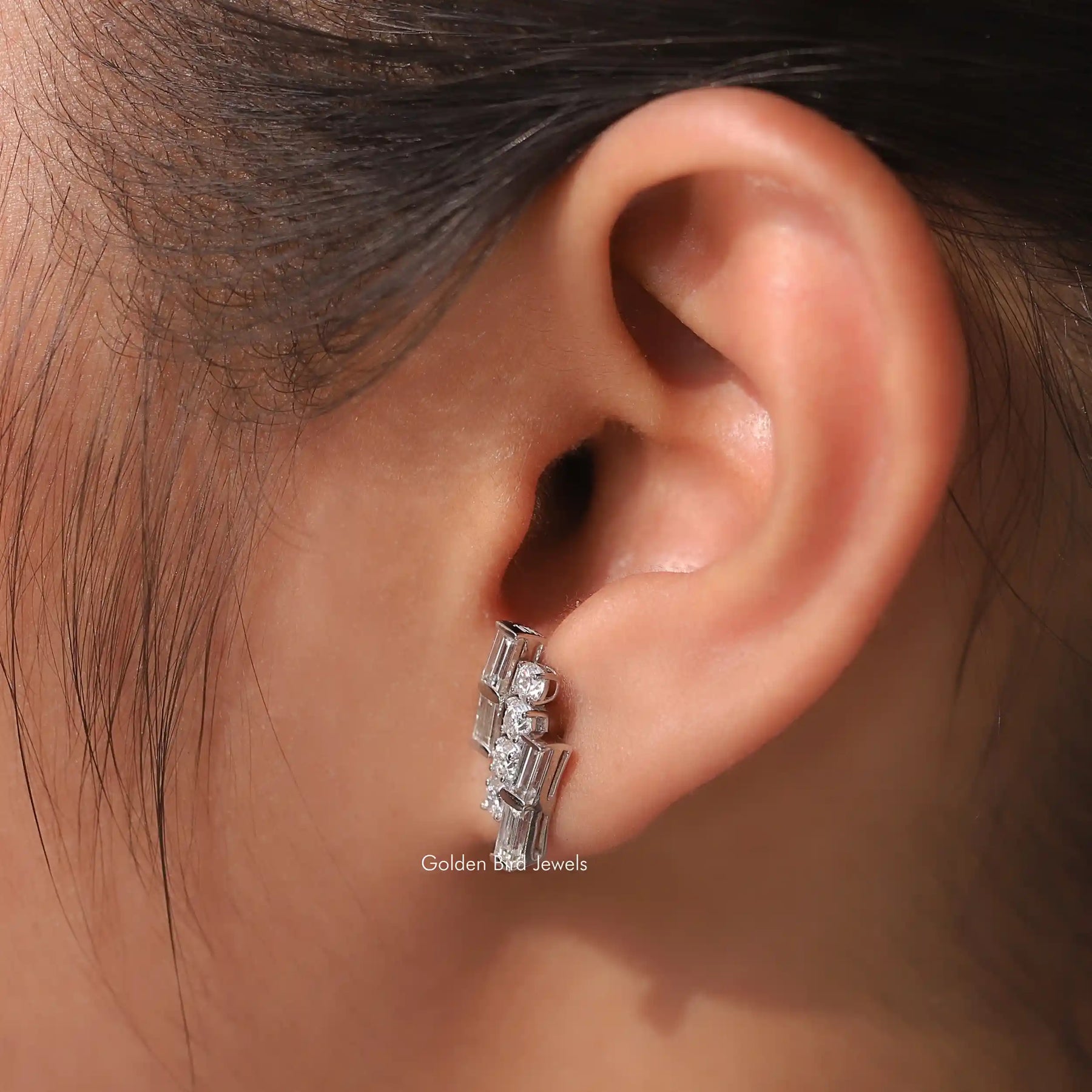 Moissanite Round Cut Stud Earrings for women's wear