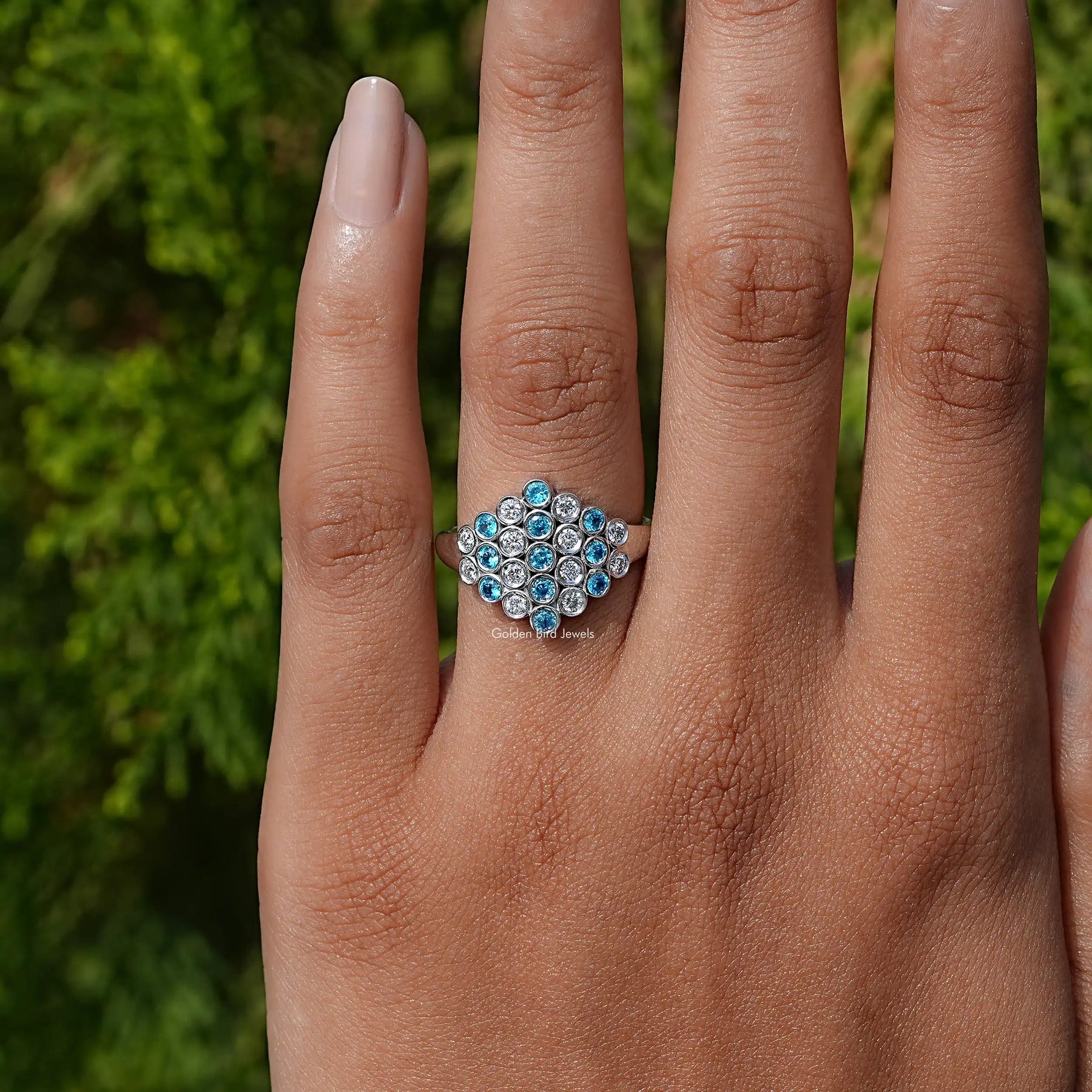 Top view of Round Cut Lab Diamond Ring
