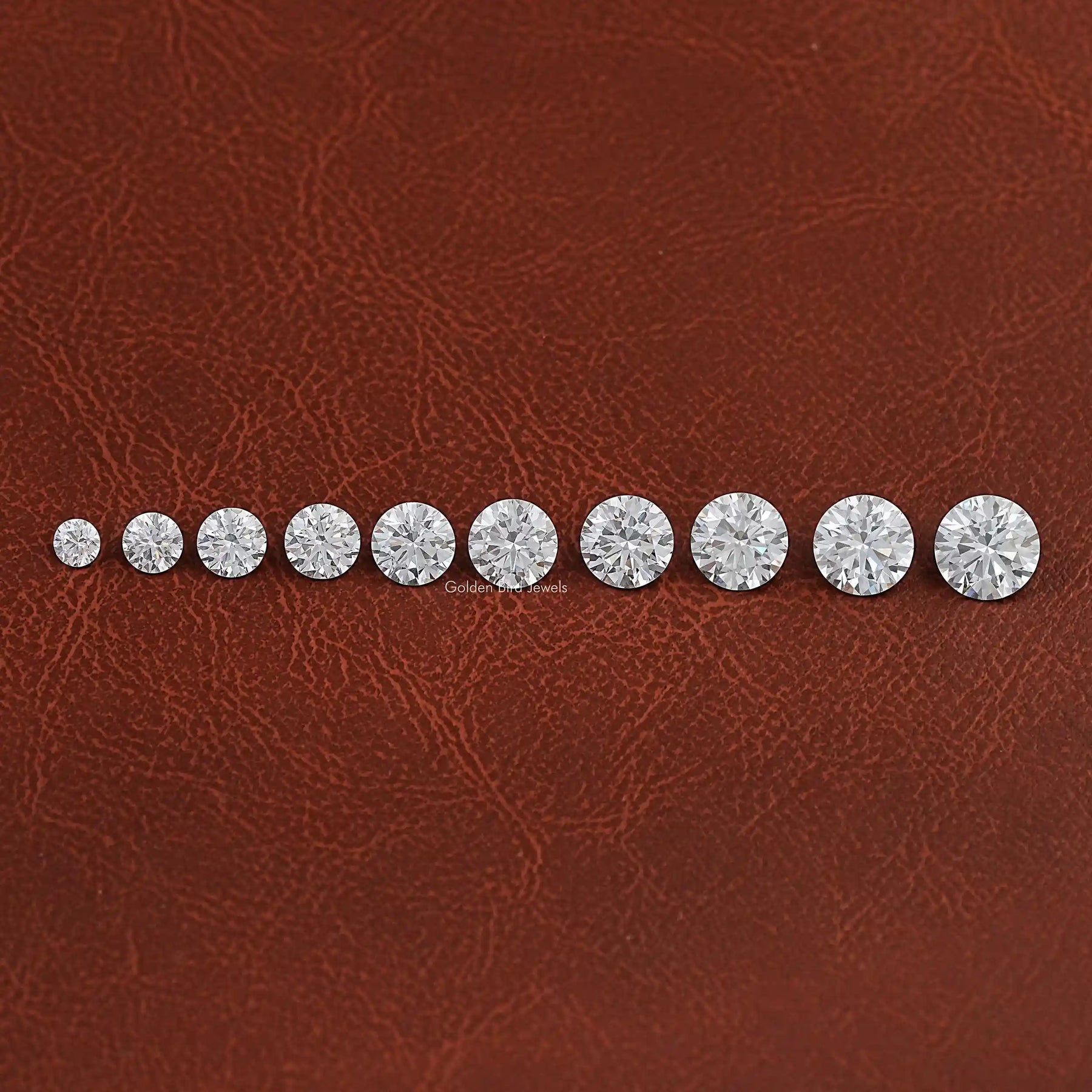 Front View Of Round Cut Lab Grown Loose Diamond In White