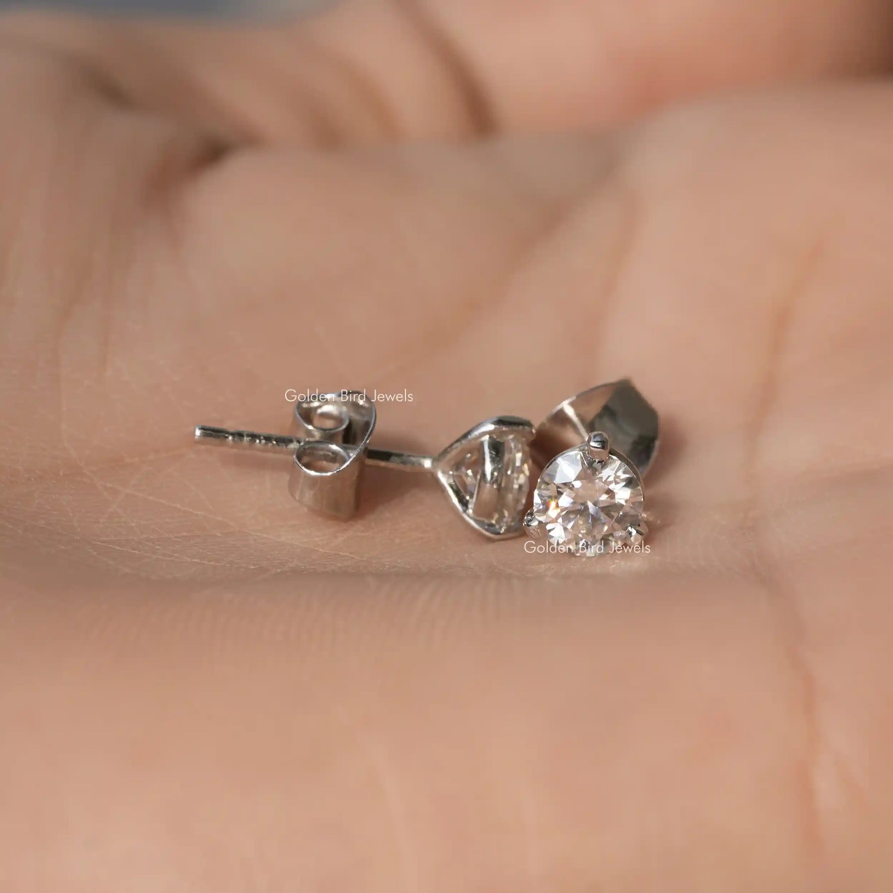 Front and back view of the martini earrings