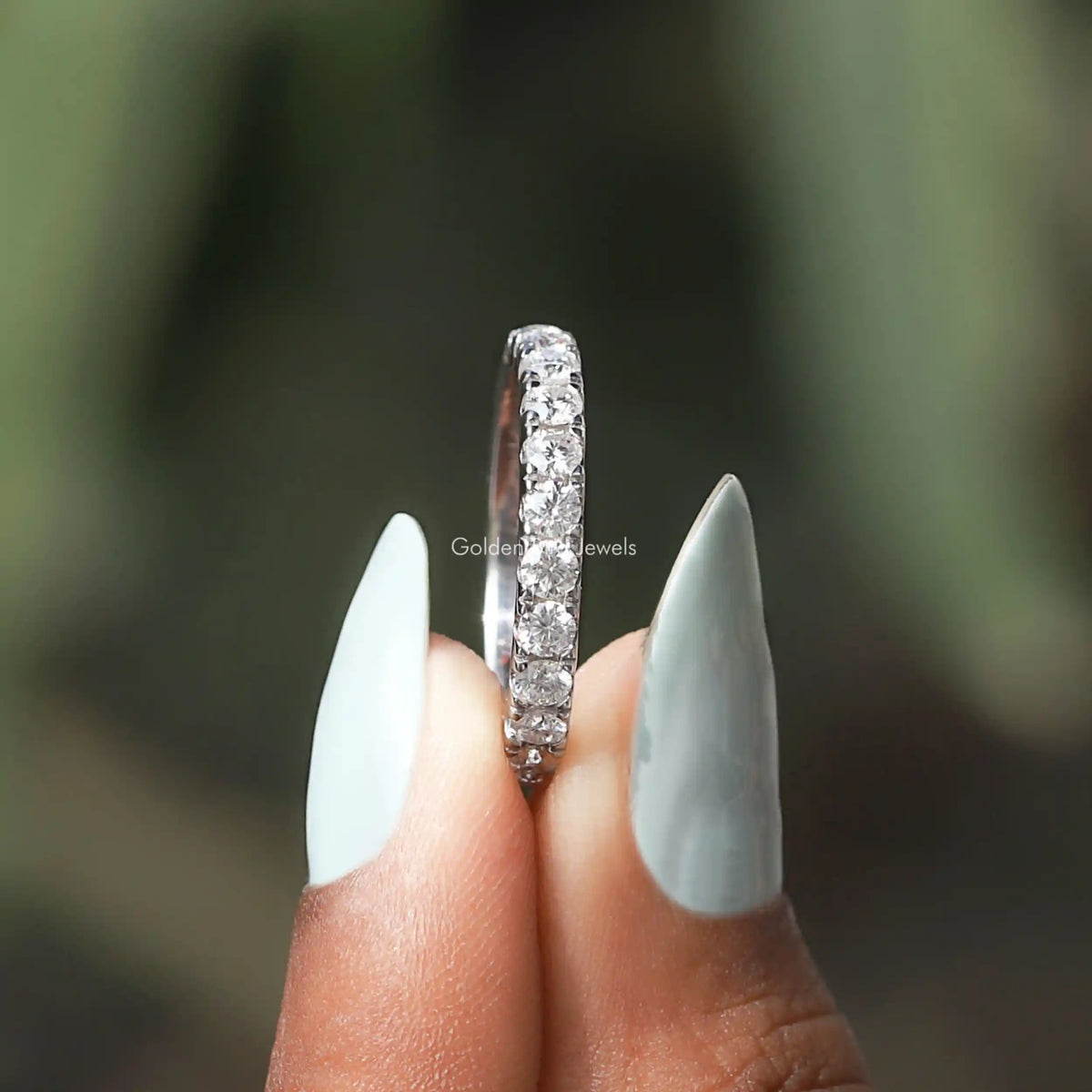 Round Cut Moissanite Eternity Stacking Band